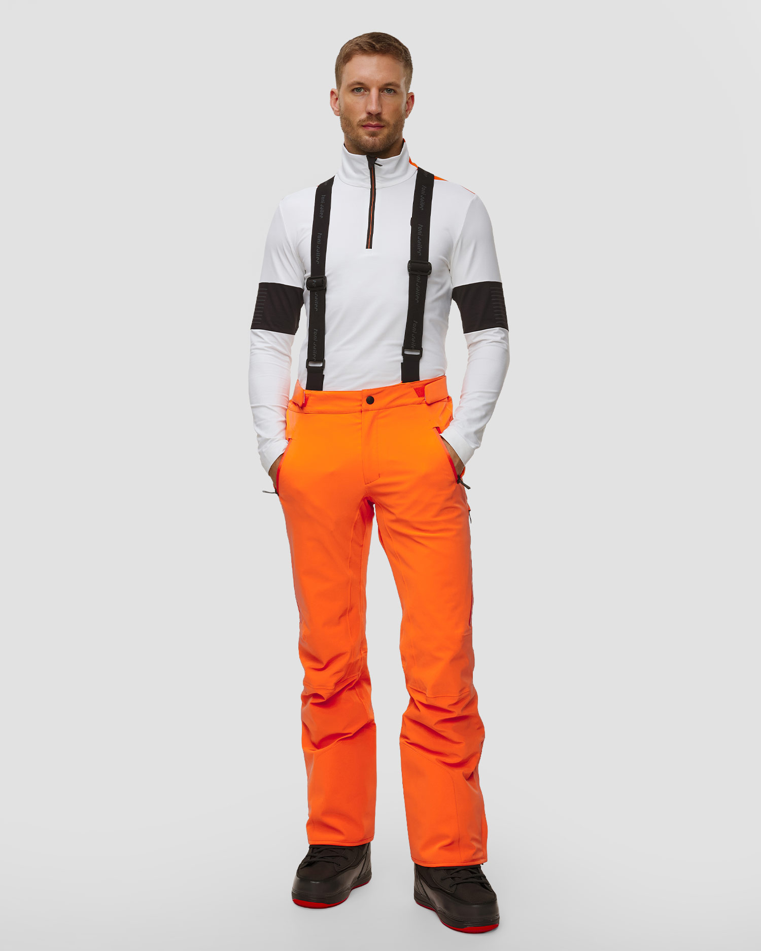 Pantalon de ski orange pour hommes Toni Sailer Nicky