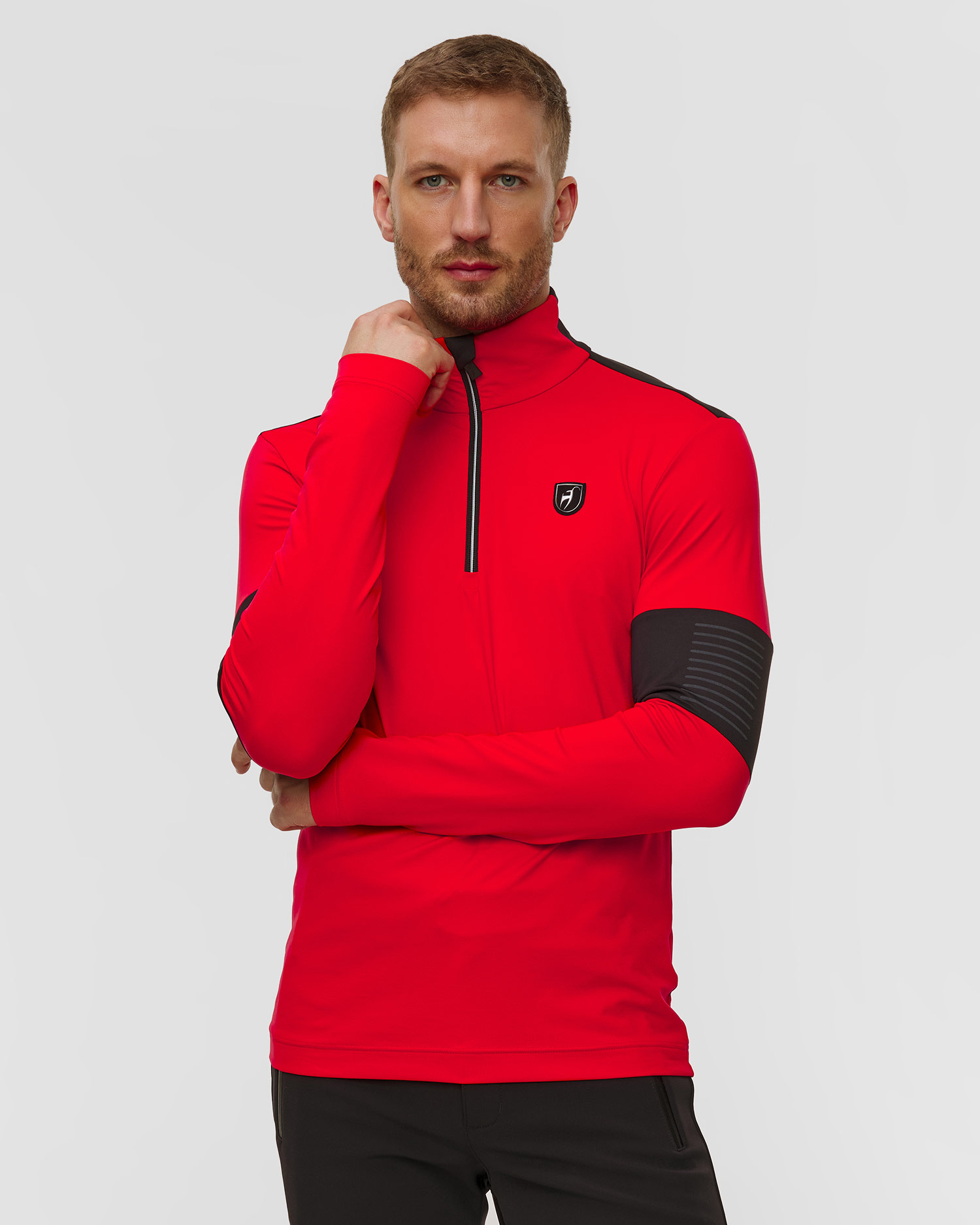 Col roulé de ski rouge pour hommes Toni Sailer Victor