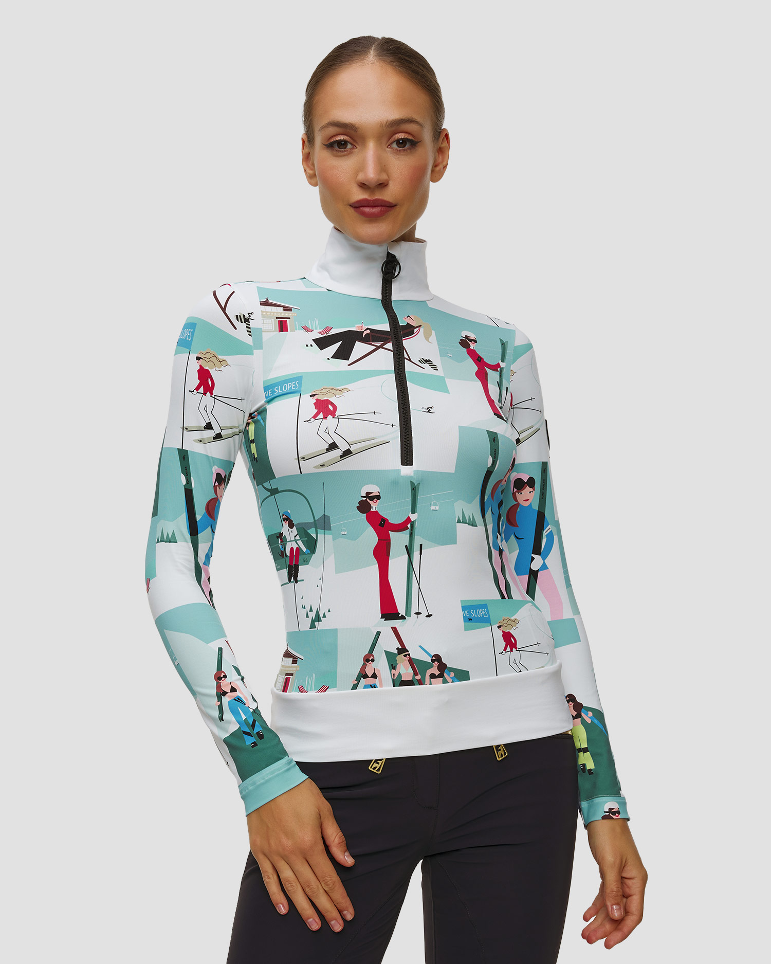 Women's ski turtleneck Toni Sailer Wieka Print