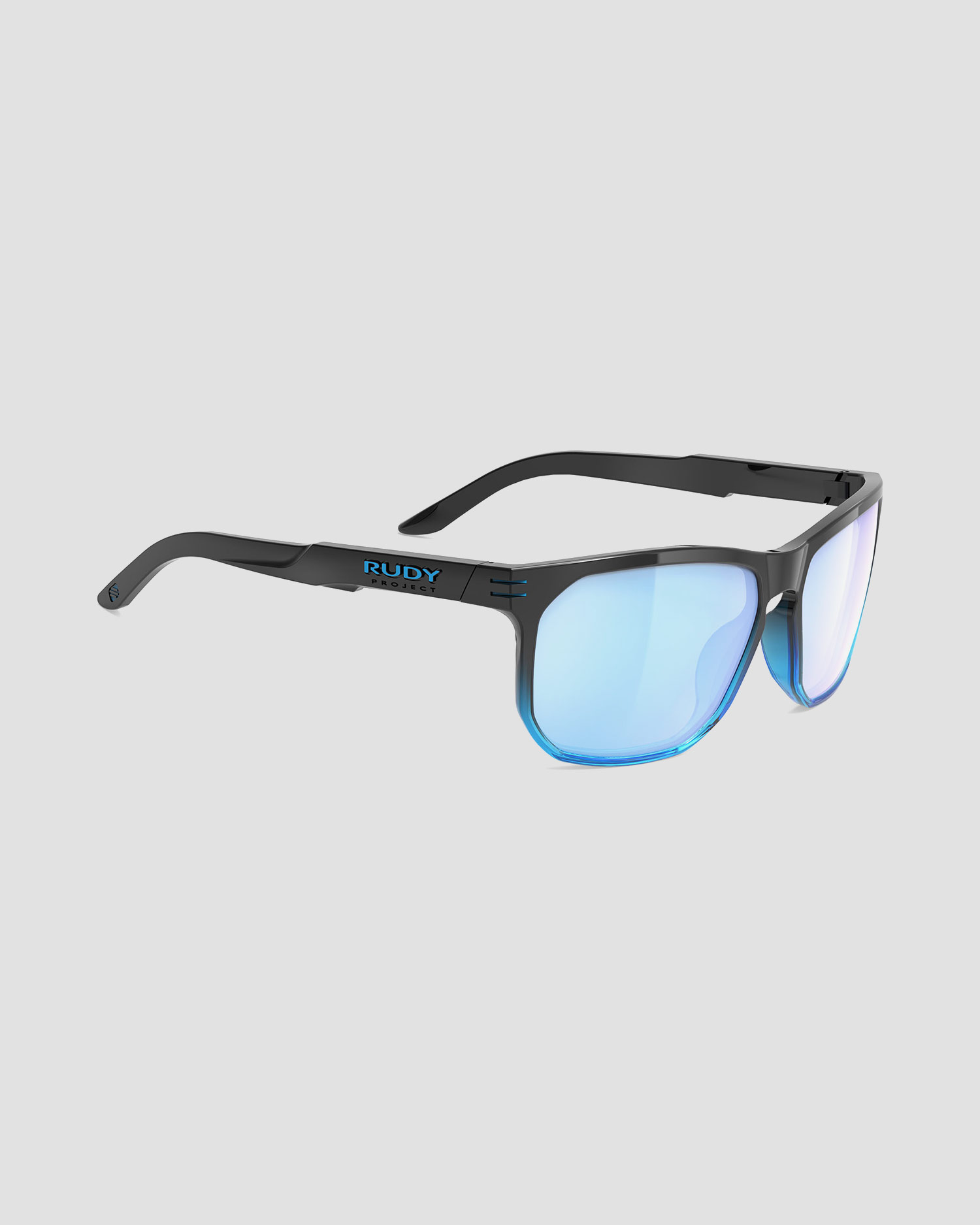 Rudy Project Soundrise Sonnenbrille in Schwarz und Blau mit RP Optics Multilaser Ice Gläsern