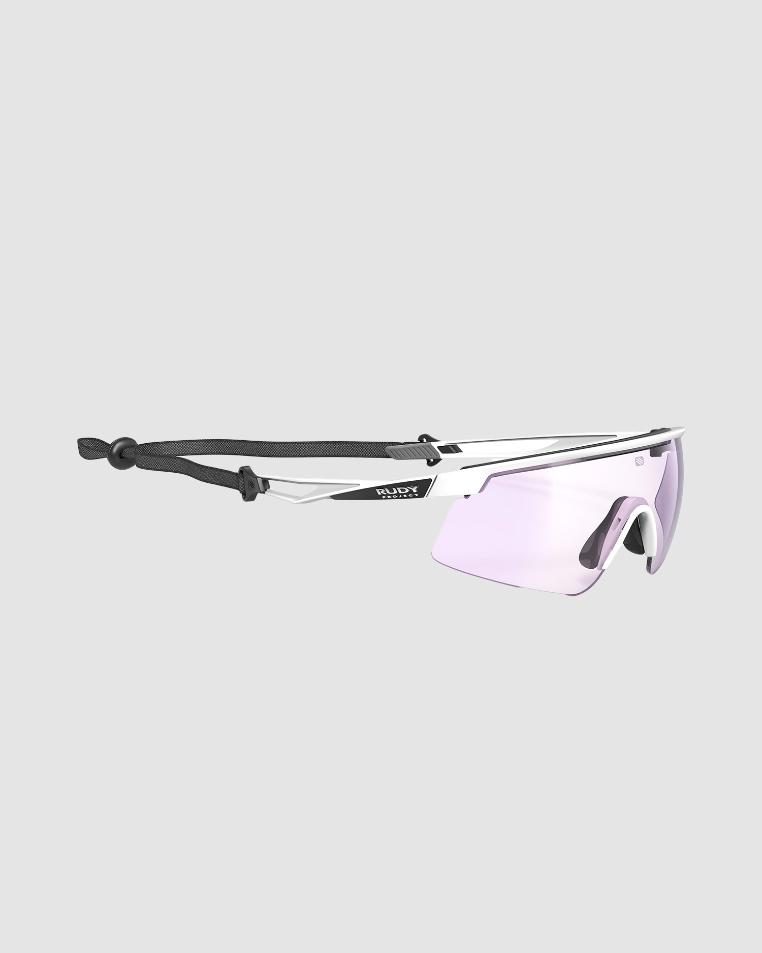 Rudy Project Turbolence photochromatische Brille in Weiß mit ImpactX® Photochromic 2 Laser Purple Gläsern + Zubehör