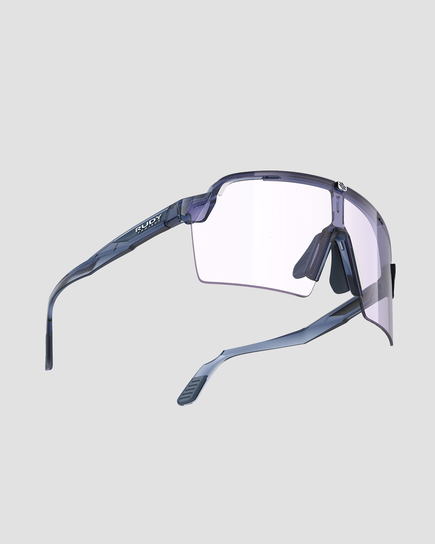 Occhiali fotocromatici Rudy Project Spinshield Pro blu scuro con lenti ImpactX™ Photochromic 2 Laser Purple
