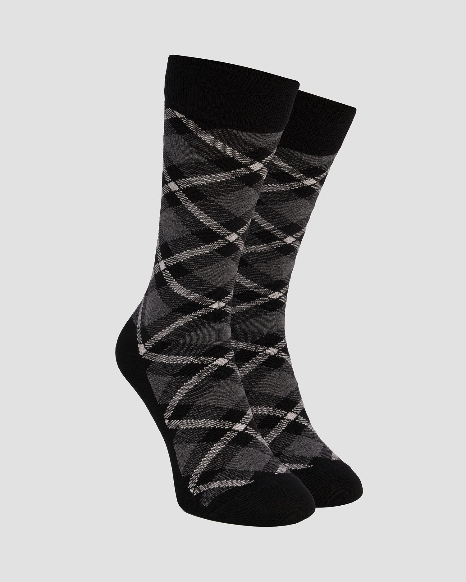 Skarpety męskie Burlington Tartan, Kolor/Wzór: Czarny