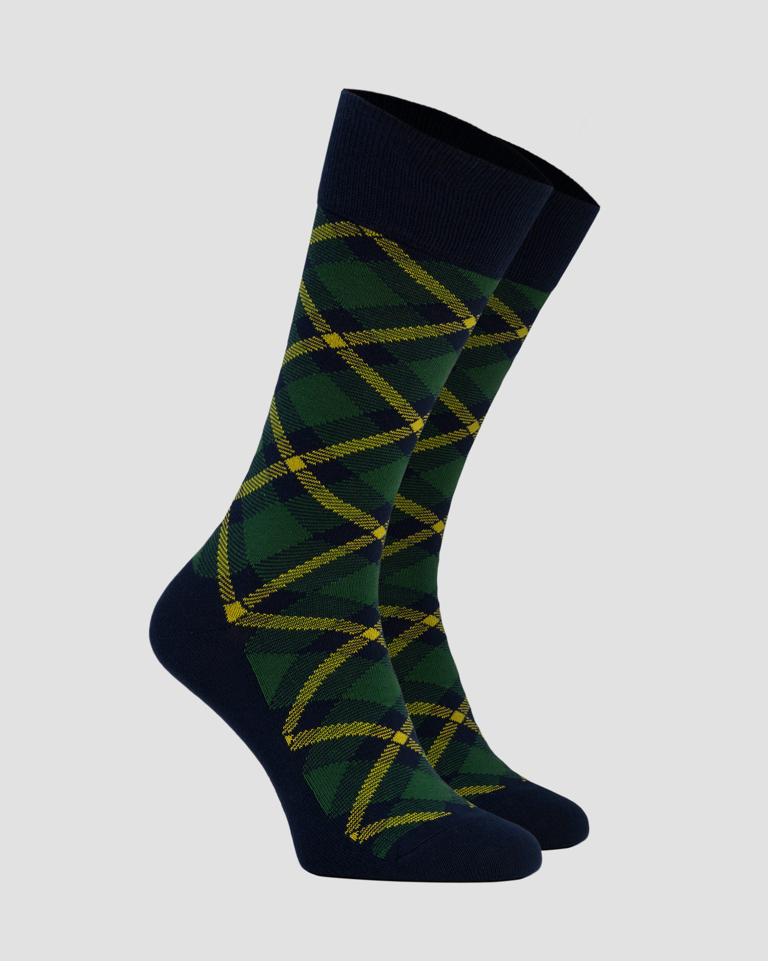 Skarpety męskie Burlington Tartan, Kolor/Wzór: Granatowy