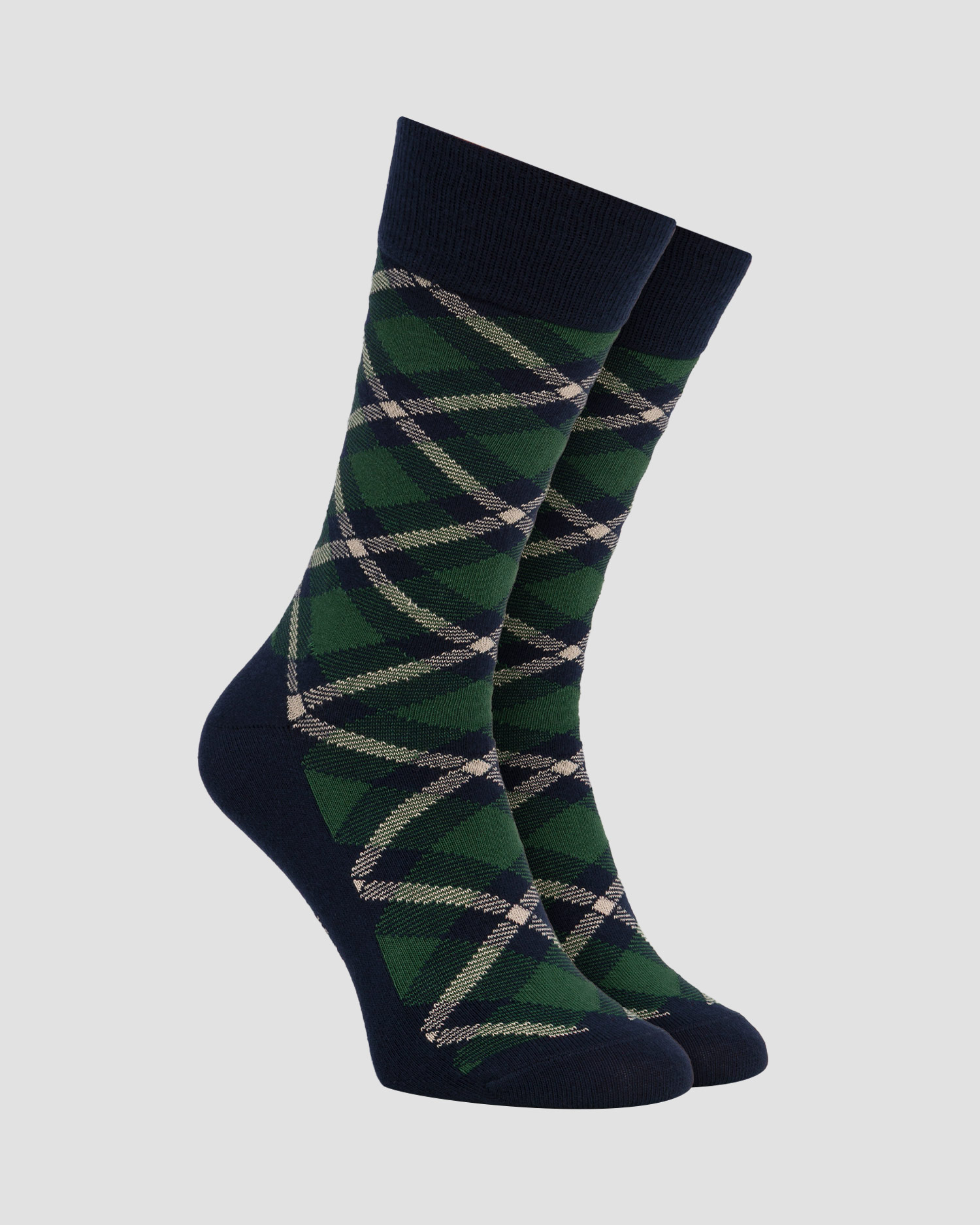 Calze da uomo Burlington Tartan, Colore/Disegno: Print,Czarny