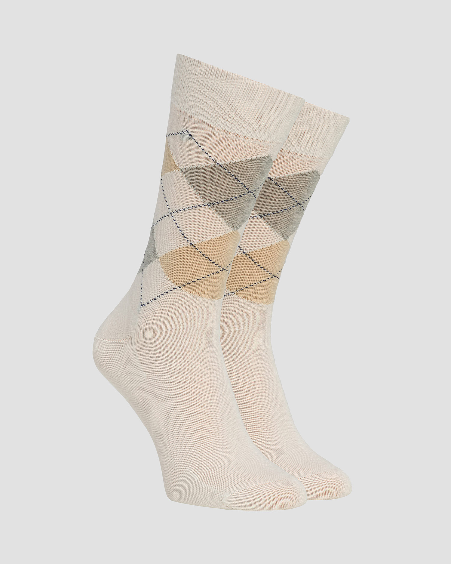 Calzini da uomo Burlington Manchester, Colore/Disegno: Beżowy,Biały,Print