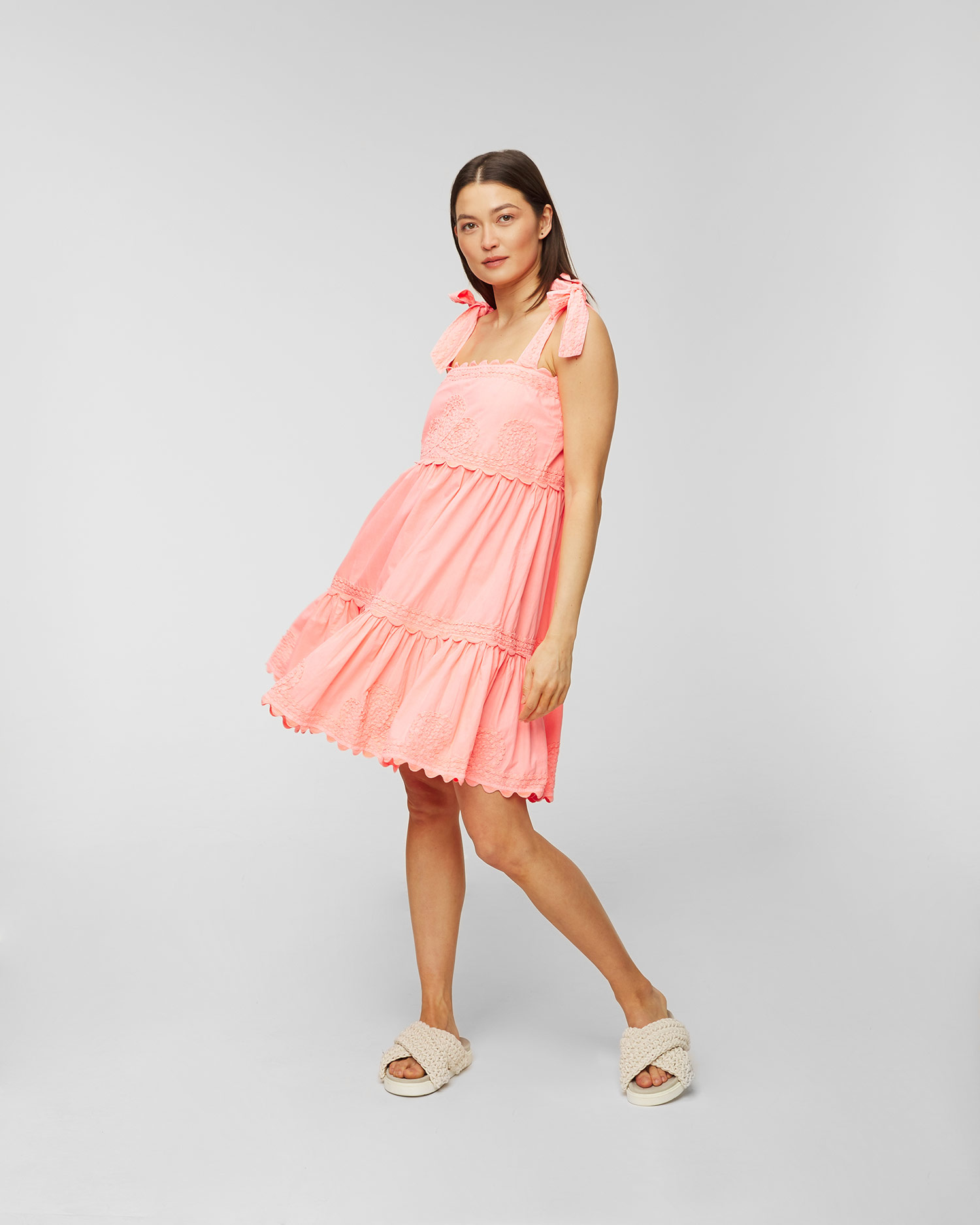 Robe Juliet Dunn Neon Poplin Sundress