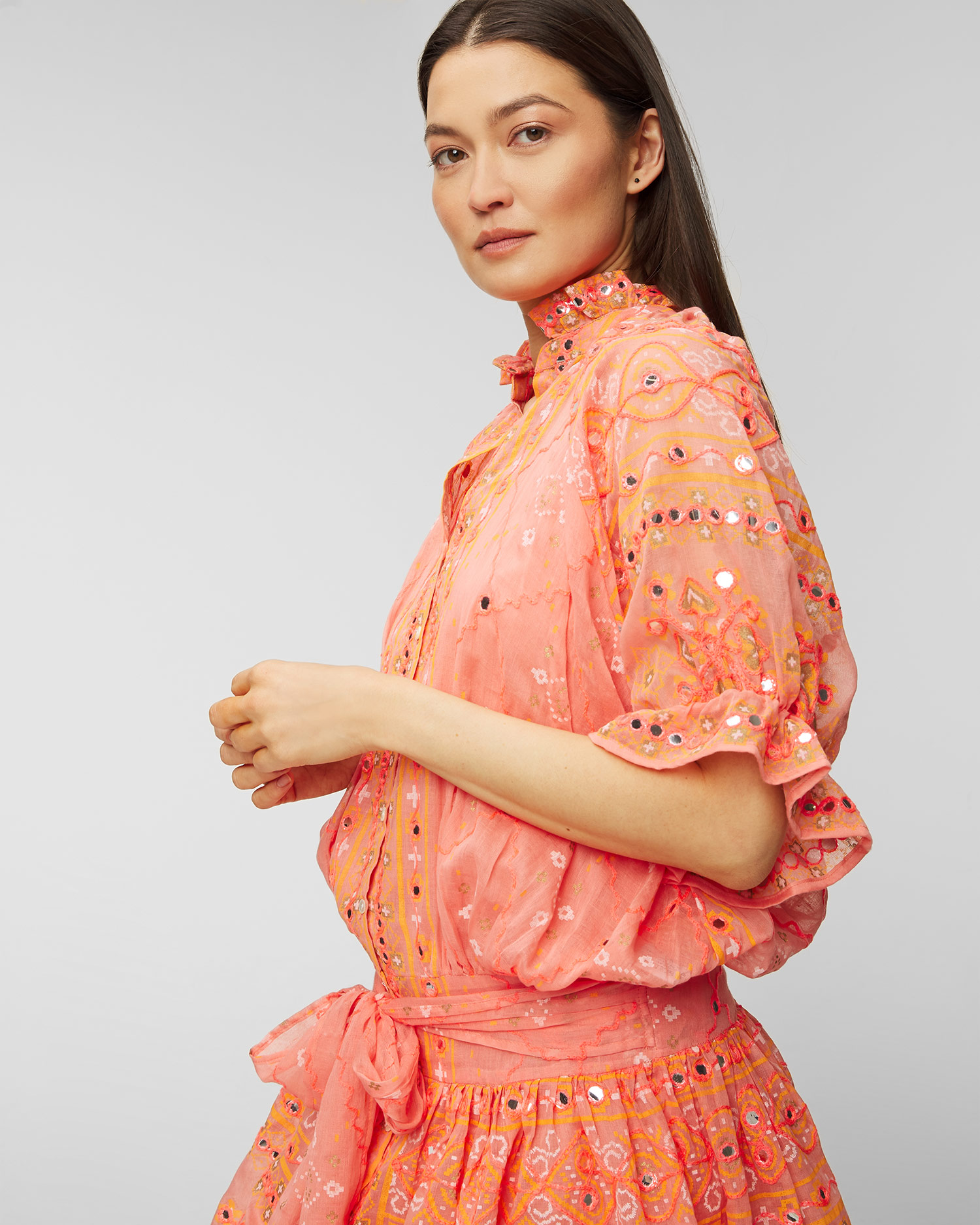 Robe Juliet Dunn Mosaic Blouson Dress