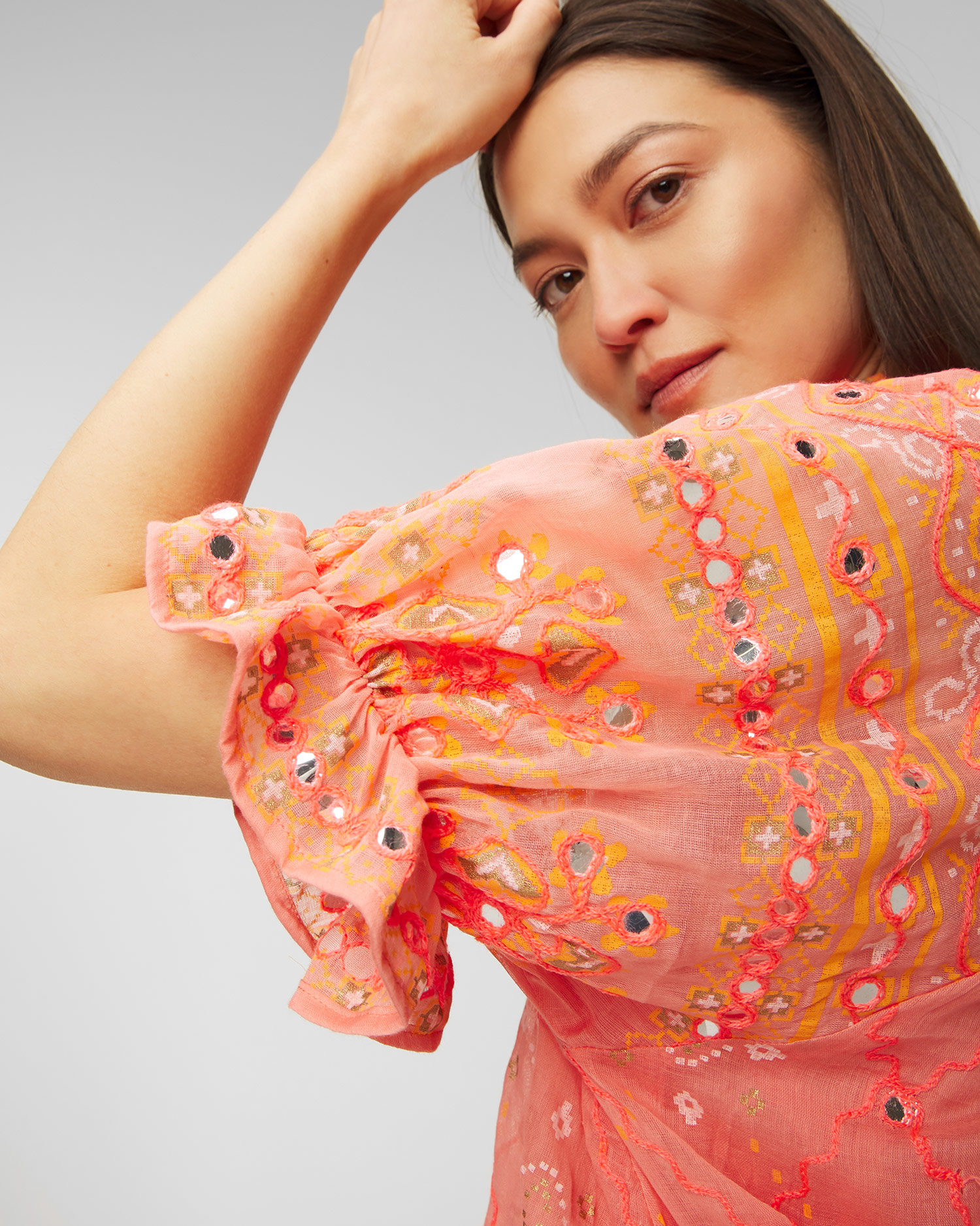 Robe Juliet Dunn Mosaic Blouson Dress