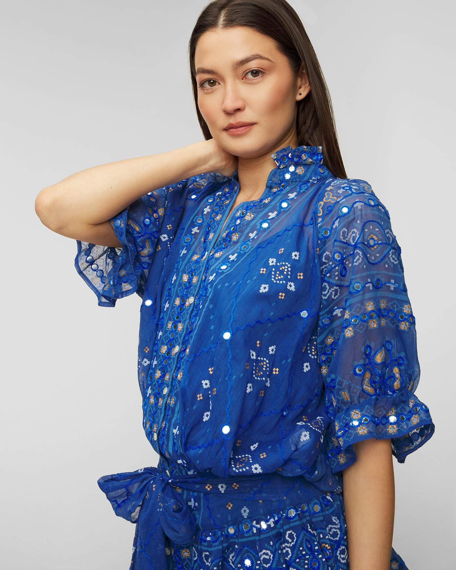 Robe Juliet Dunn Mosaic Blouson Dress