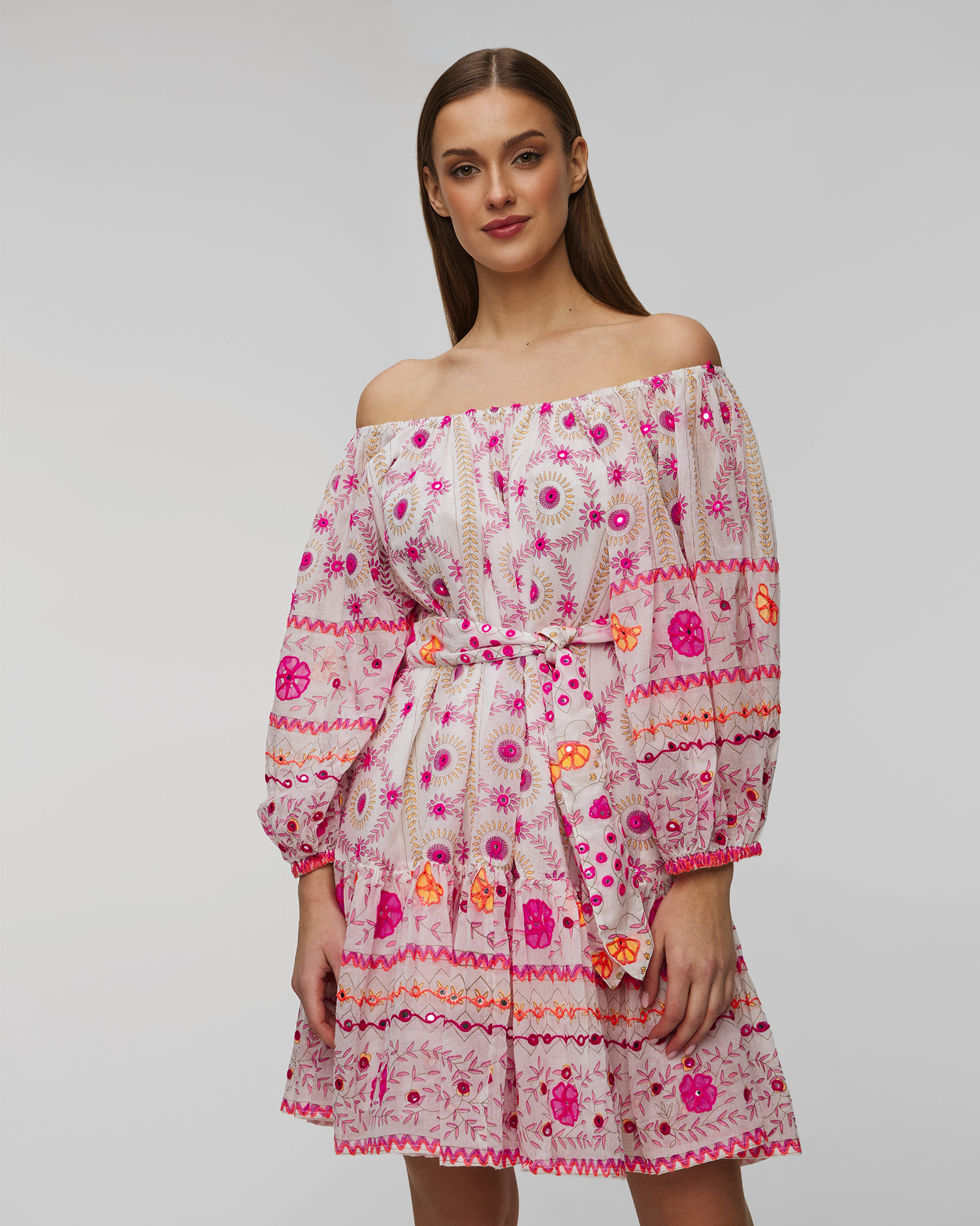 Robe d'été avec broderie pour femmes Juliet Dunn Boho