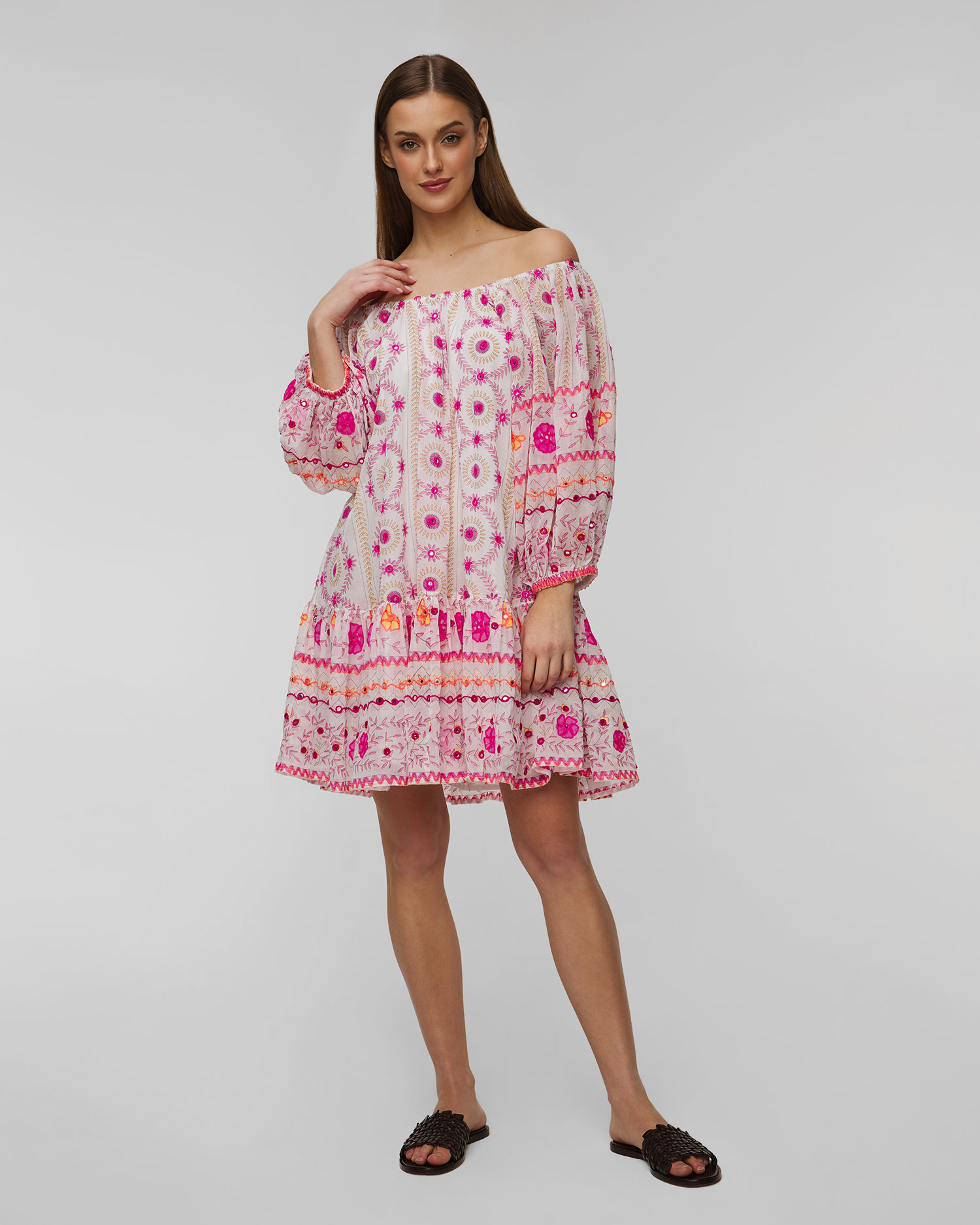 Abito estivo da donna Juliet Dunn Boho con ricamo