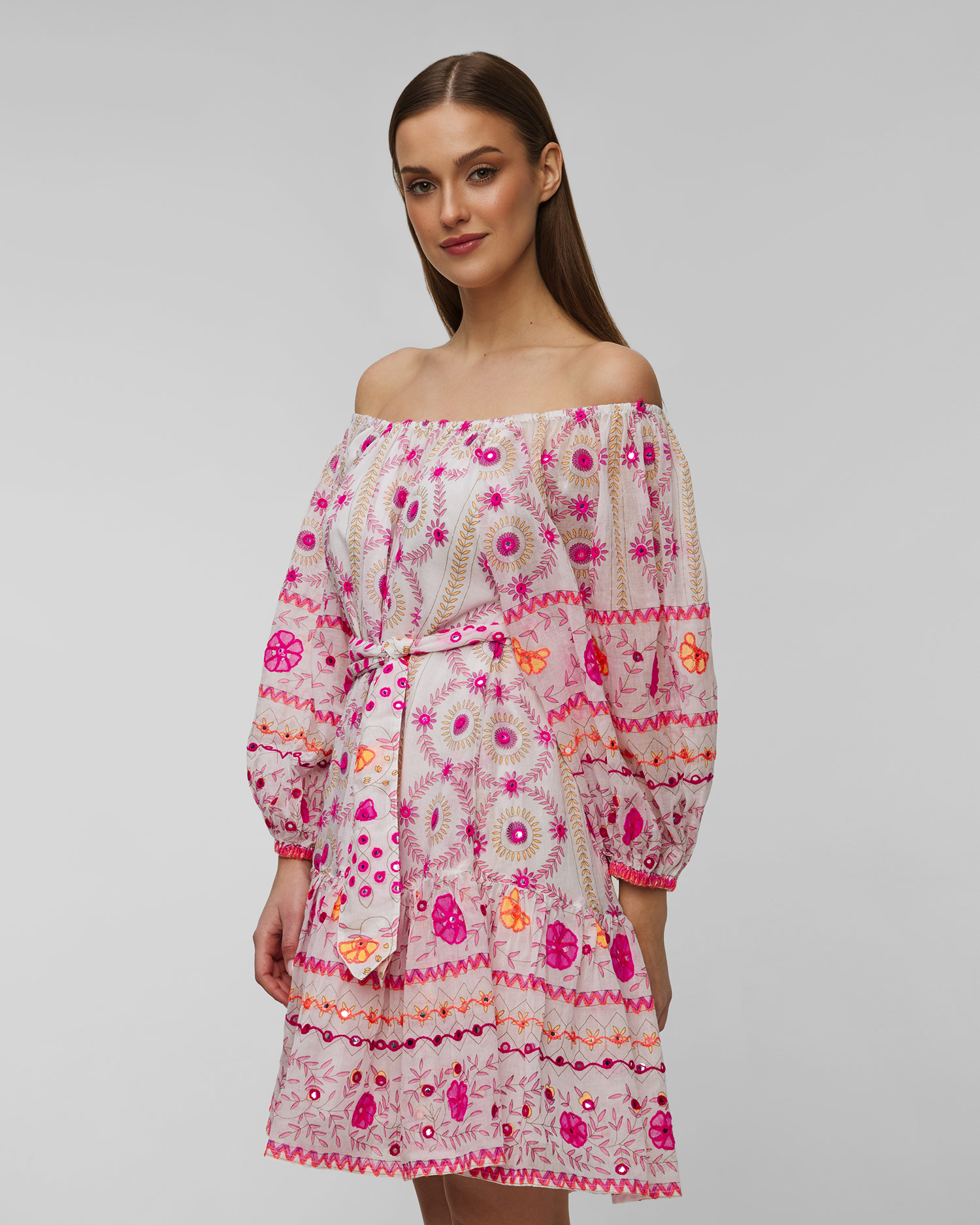 Robe d'été avec broderie pour femmes Juliet Dunn Boho