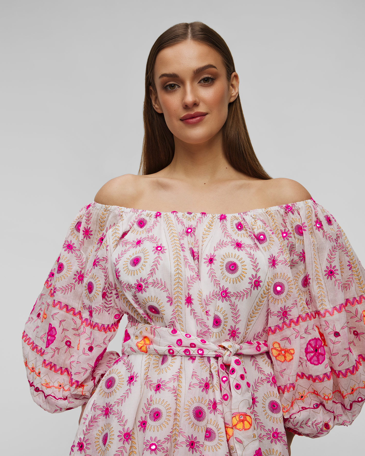 Robe d'été avec broderie pour femmes Juliet Dunn Boho