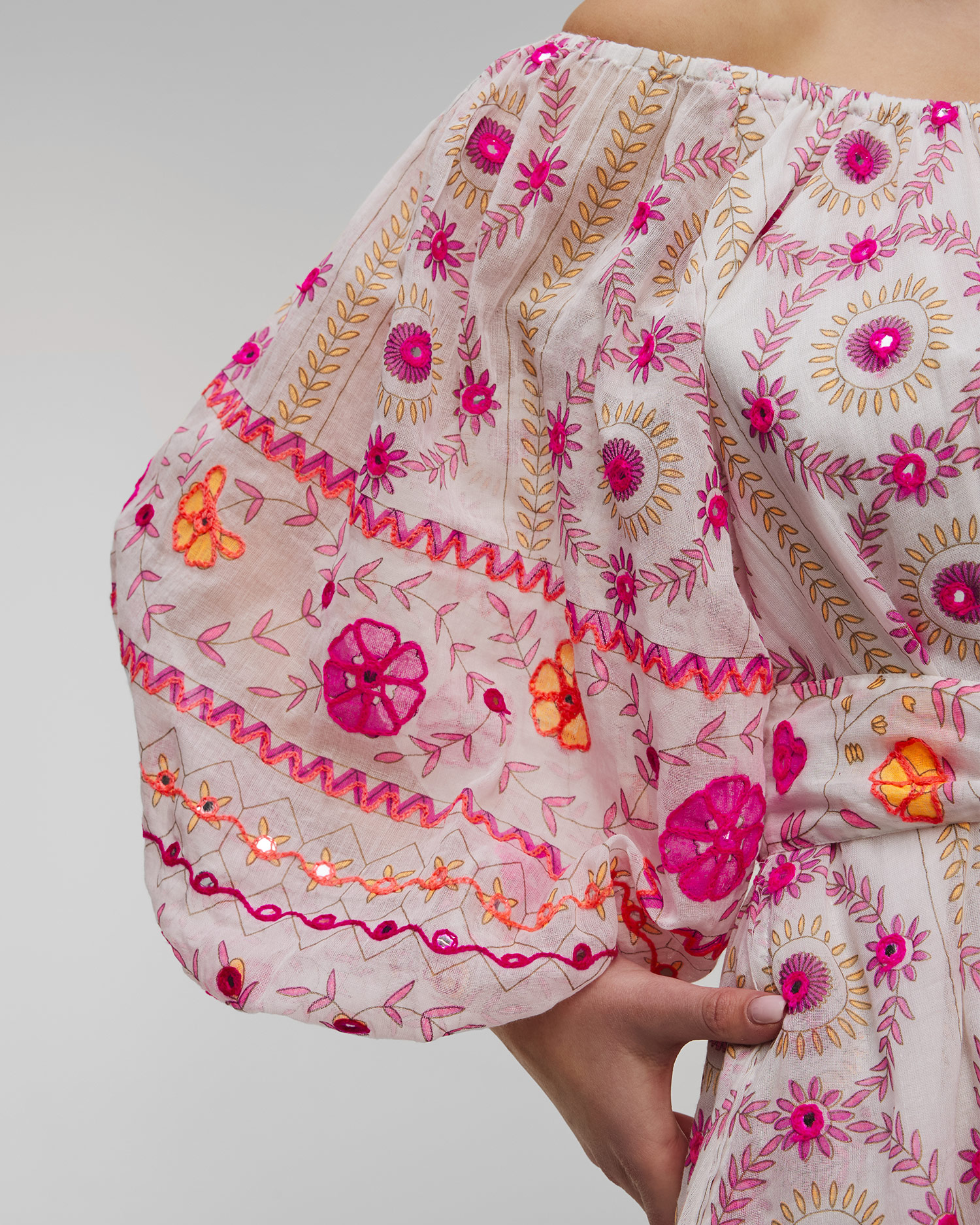 Juliet Dunn Boho Sommerkleid für Damen mit Stickerei