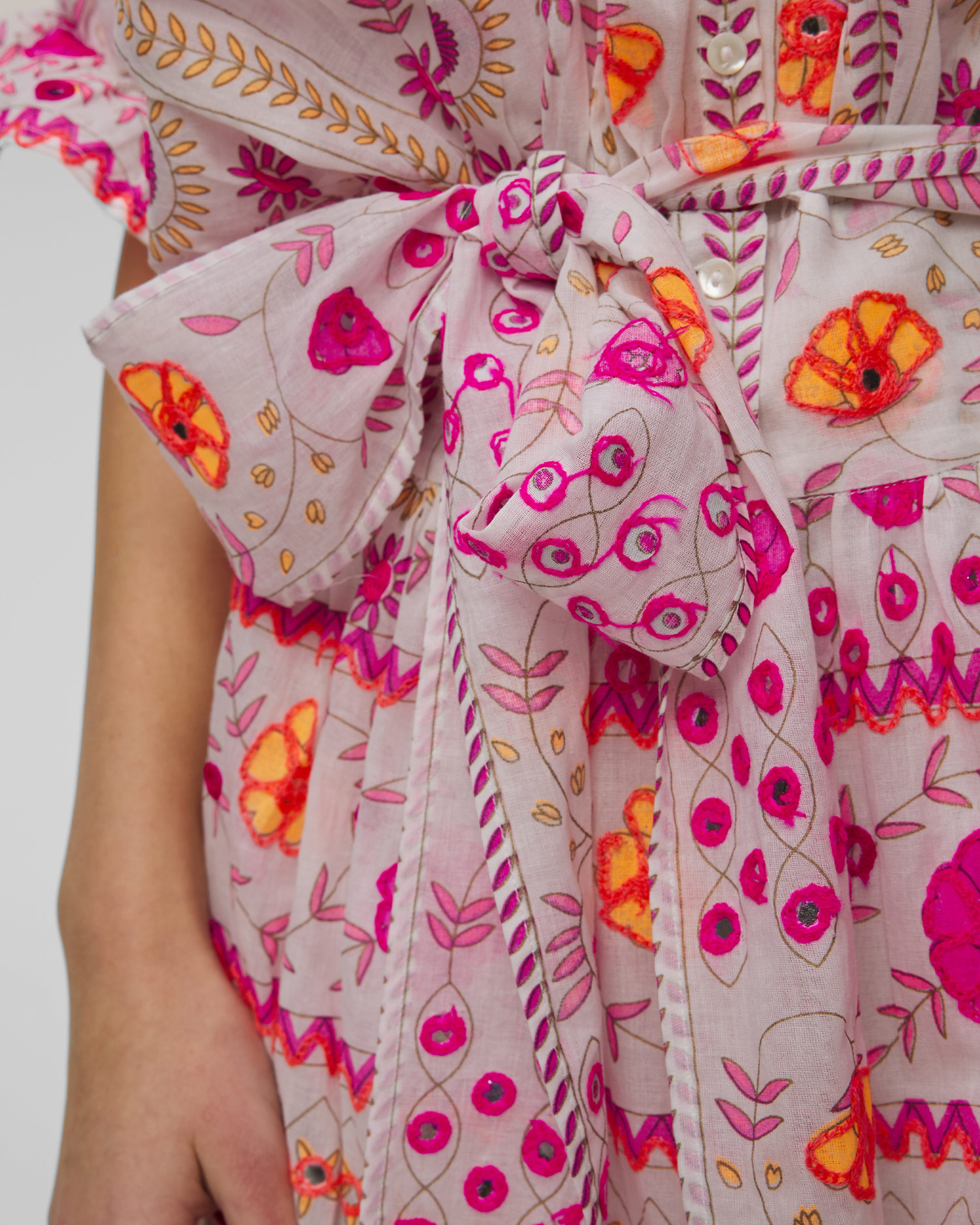 Robe d'été brodée pour femmes Juliet Dunn Blouson Dress Mexican