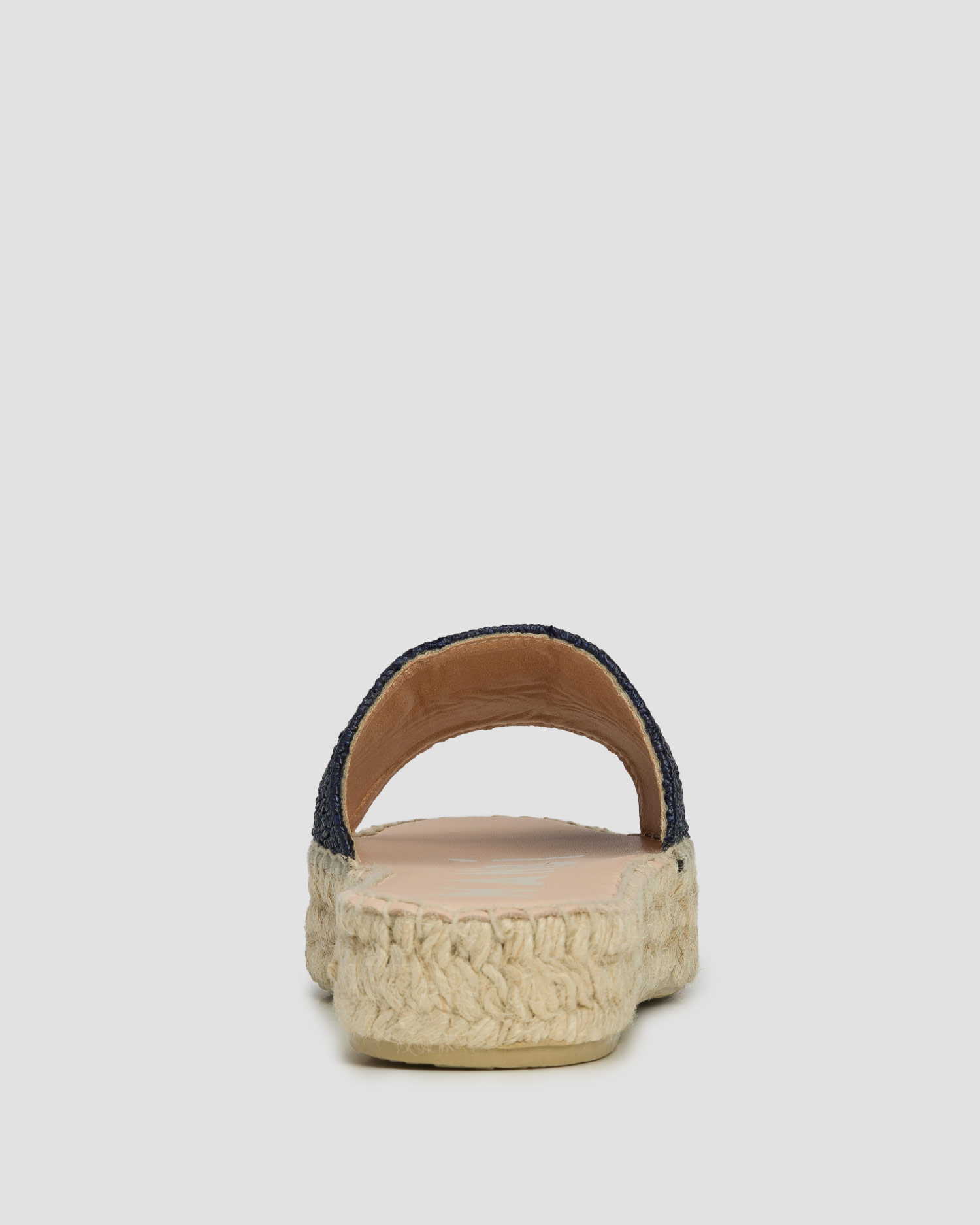 Dámske šľapky Manebi Raffia Stripes Double Sole Slides tmavo modré