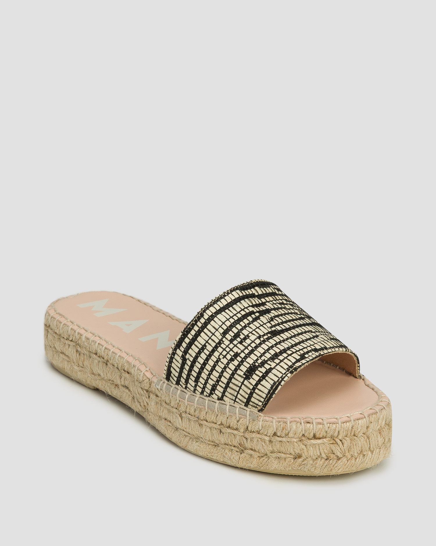 Dámske šľapky Manebi Raffia Zebra Double Sole Slides