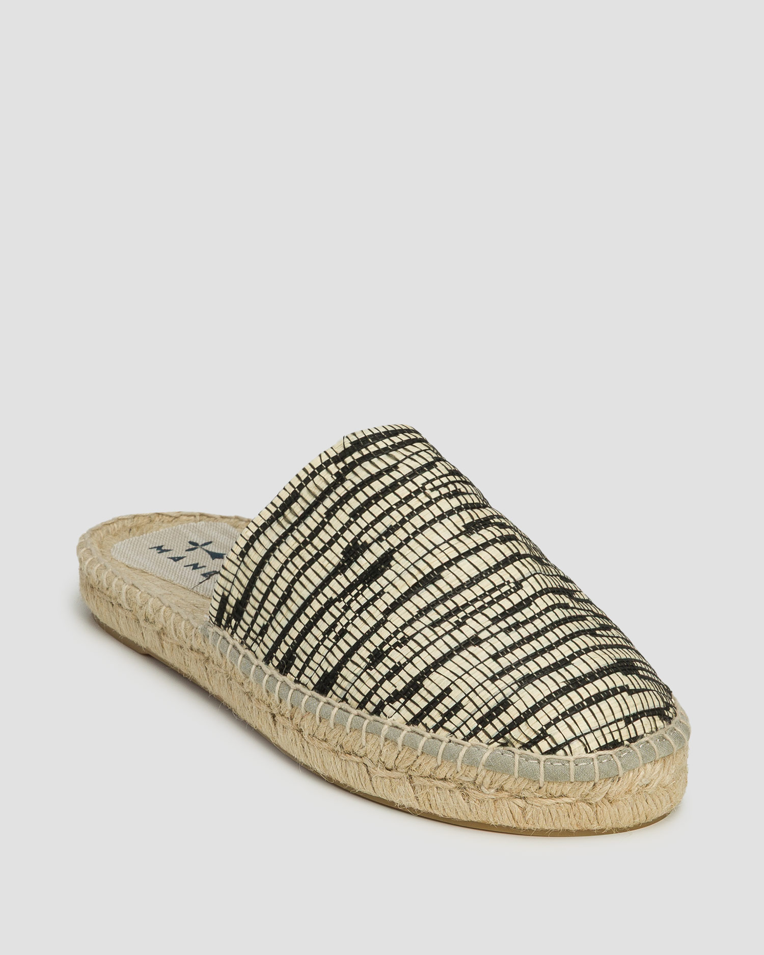 Dámske šľapky Manebi Raffia Zebra Chunky Mules