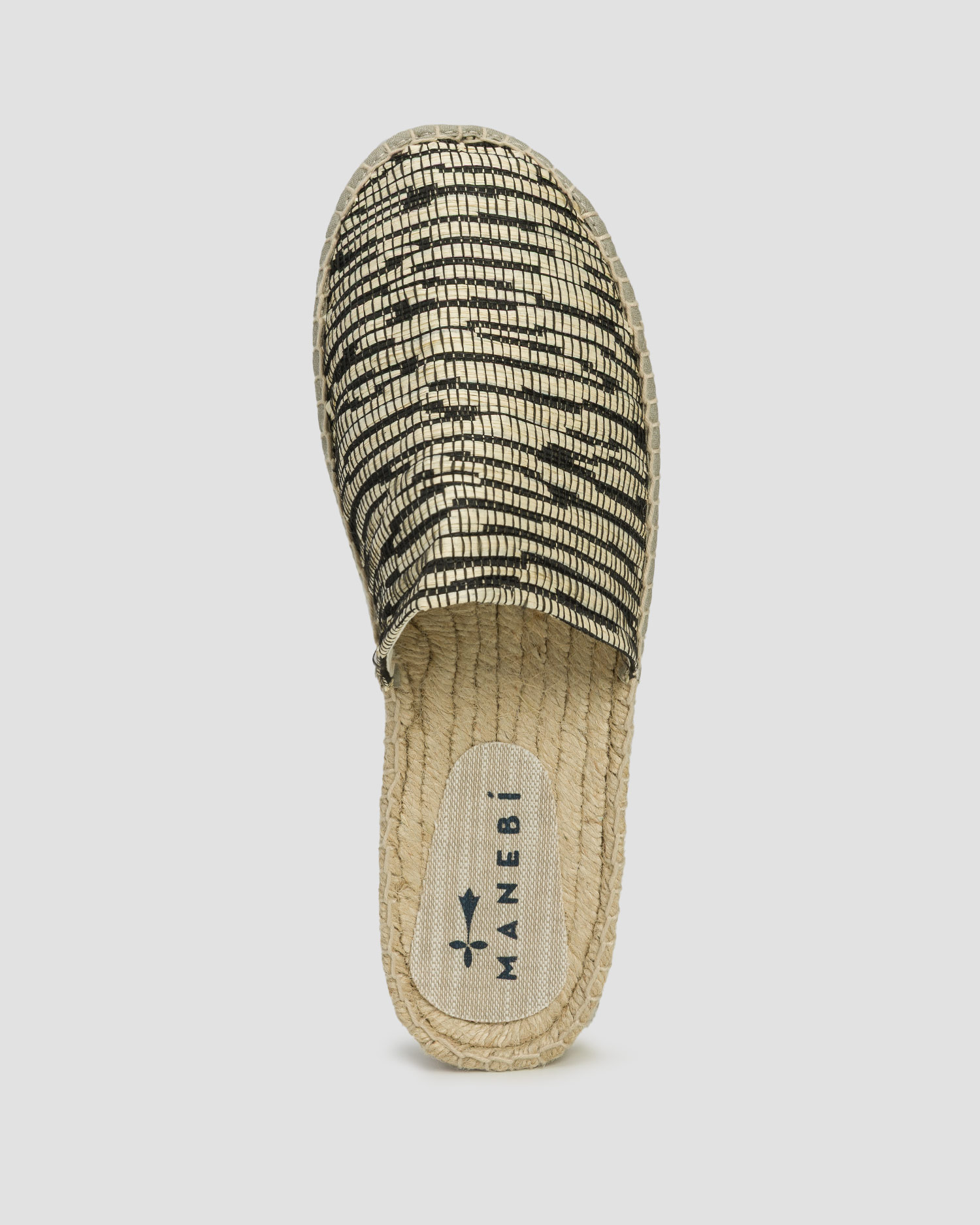 Dámske šľapky Manebi Raffia Zebra Chunky Mules