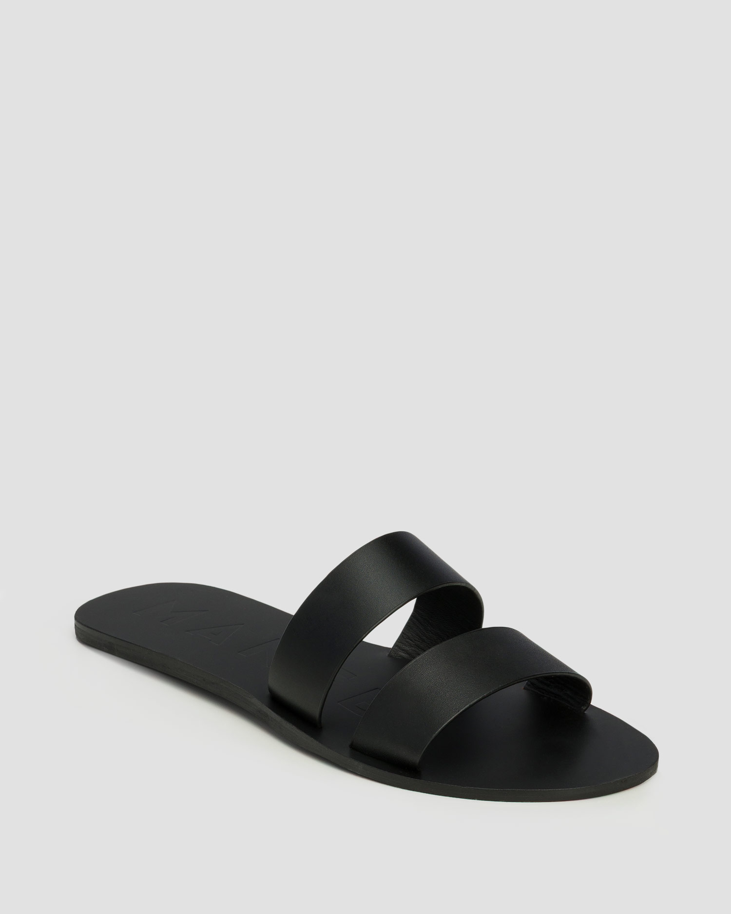 Dámske šľapky Manebi Leather Two Bands Sandals Canyon čierne