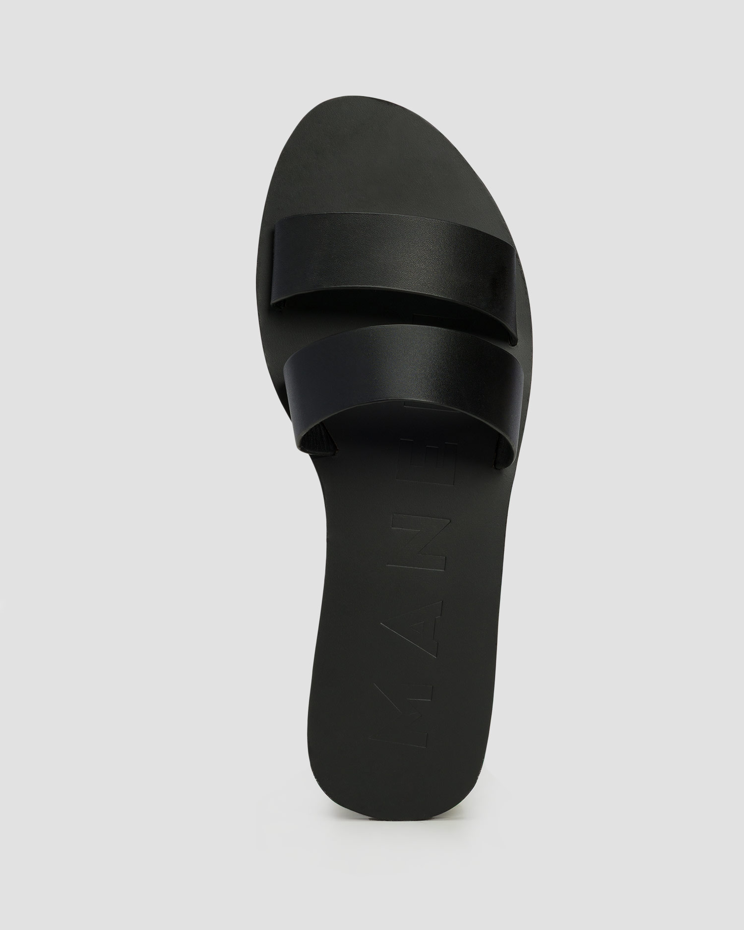 Dámske šľapky Manebi Leather Two Bands Sandals Canyon čierne