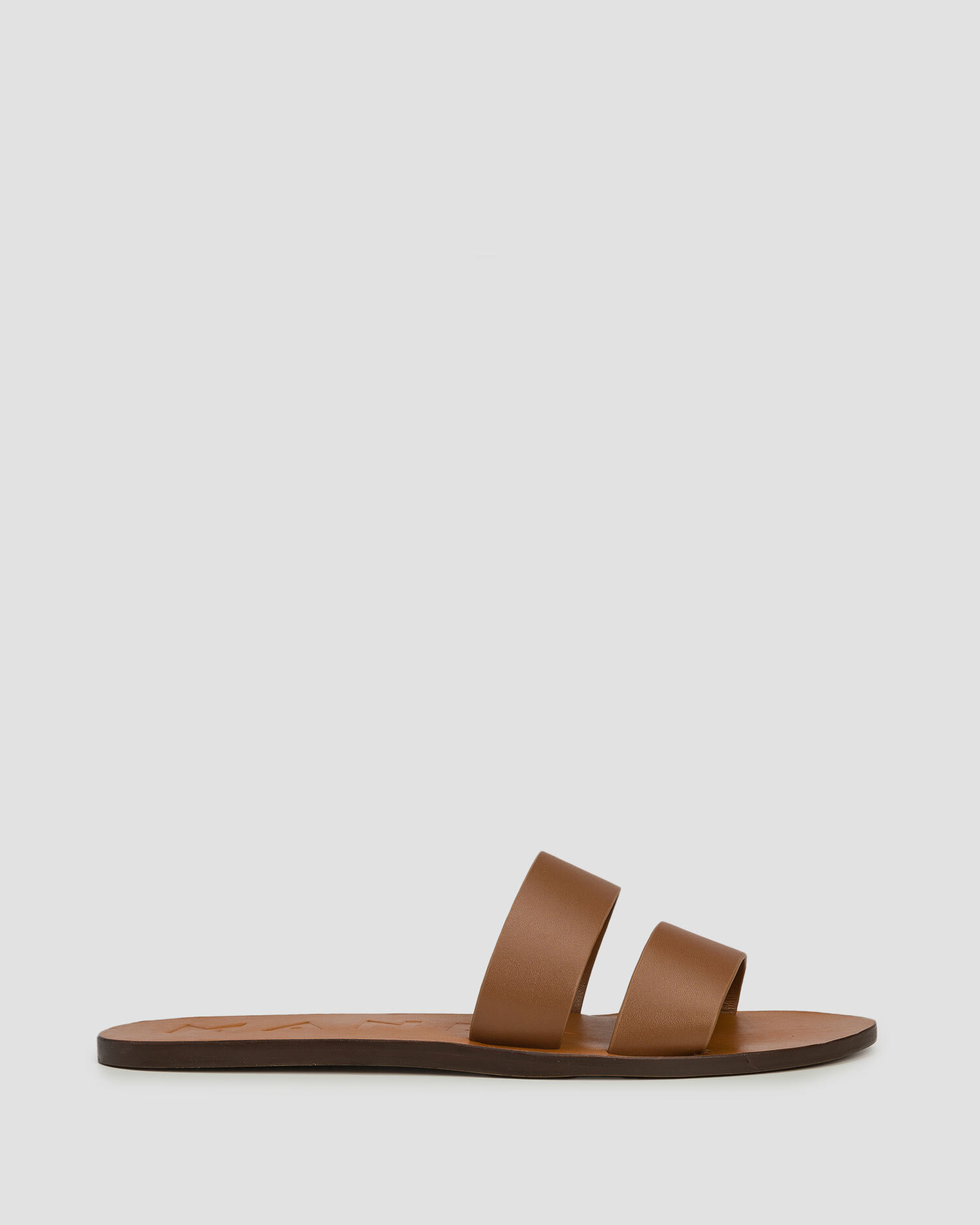 Dámske šľapky Manebi Leather Two Bands Sandals Canyon hnedé