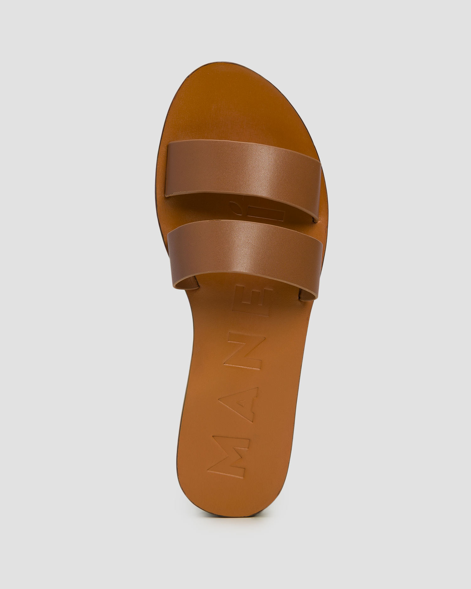 Dámske šľapky Manebi Leather Two Bands Sandals Canyon hnedé