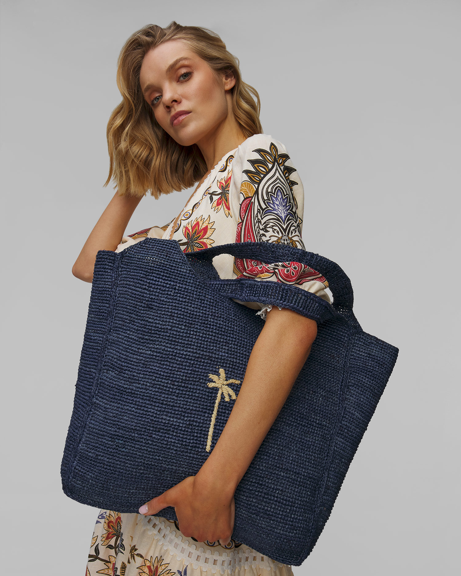 Košík Manebi Maxi Tote tmavomodrý