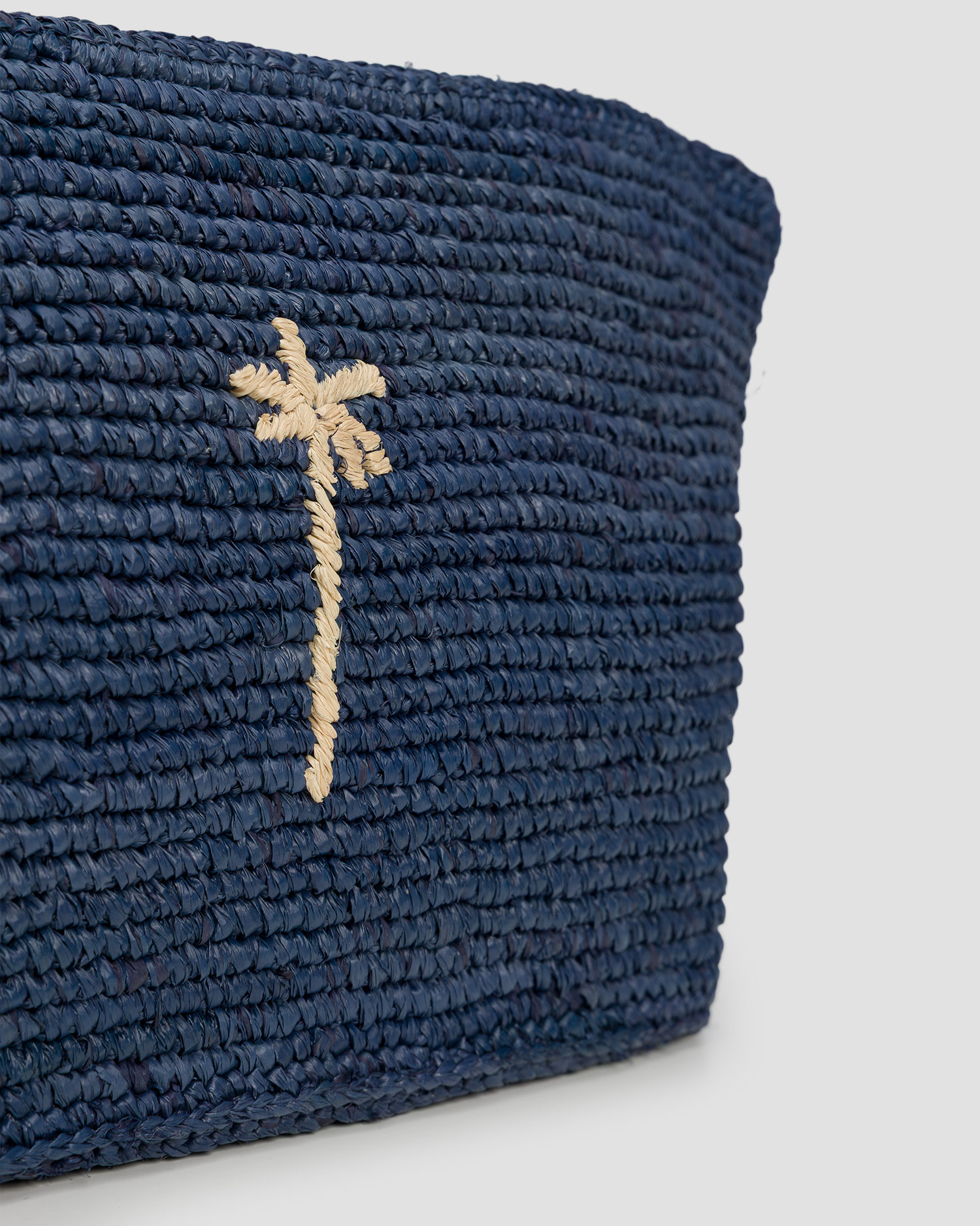 Ručne pletená taška Manebi Tender2tote Rafia tmavomodrá