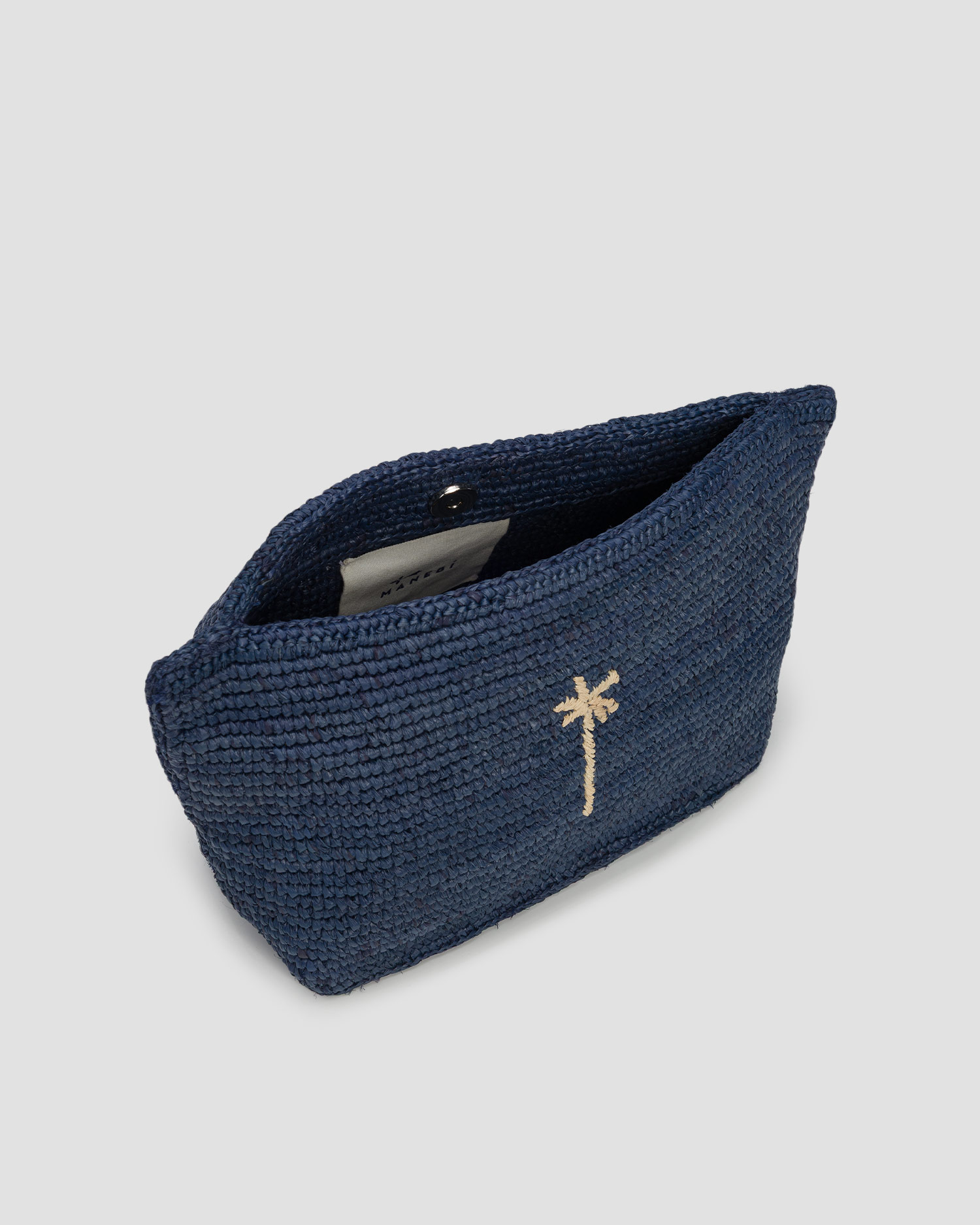 Ručne pletená taška Manebi Tender2tote Rafia tmavomodrá