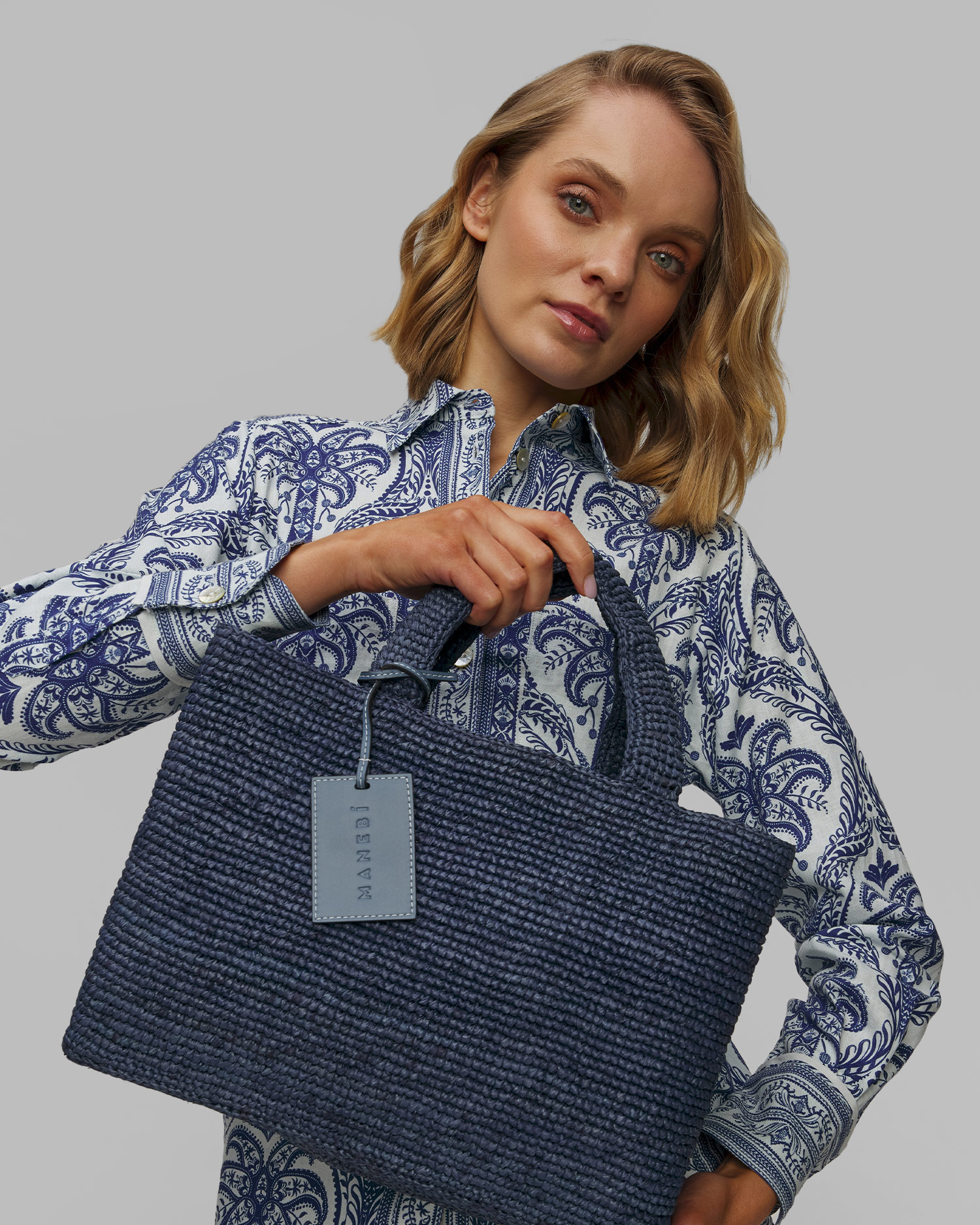 Košík Manebi New Sunset Bag Medium tmavomodrý