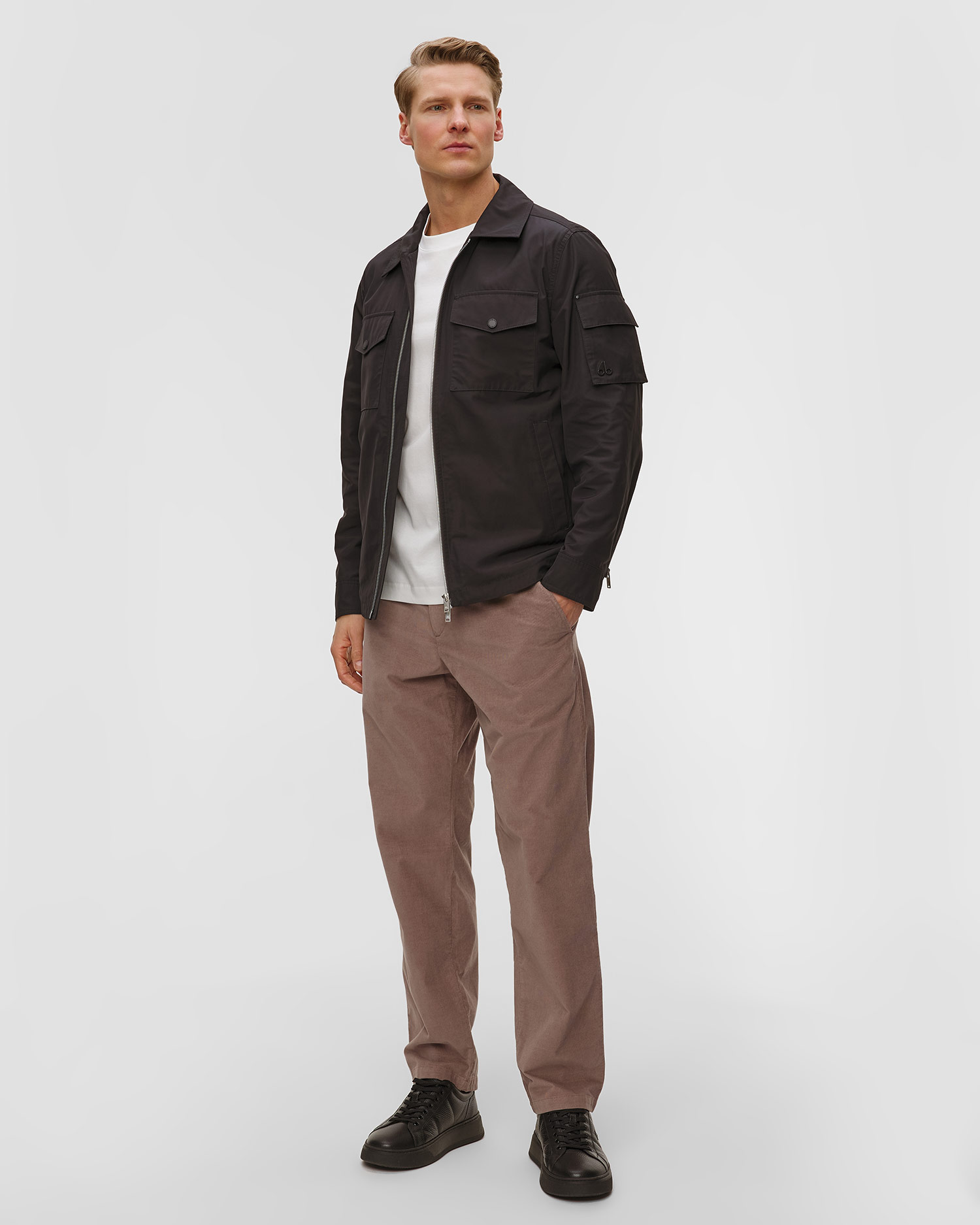 Men' black Moose Knuckles Charlesbourg Shirt Jacket