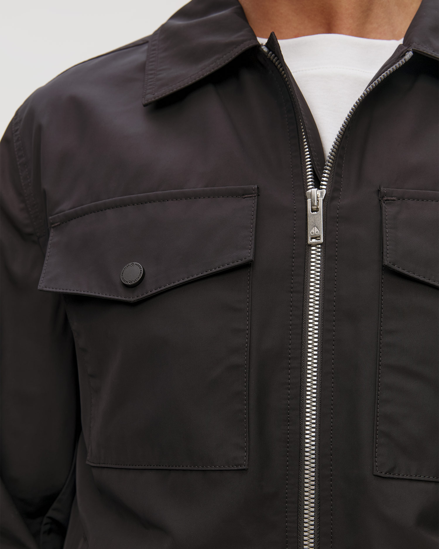 Men' black Moose Knuckles Charlesbourg Shirt Jacket