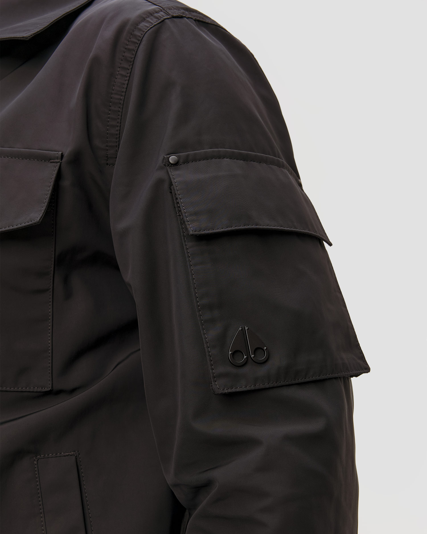 Men' black Moose Knuckles Charlesbourg Shirt Jacket