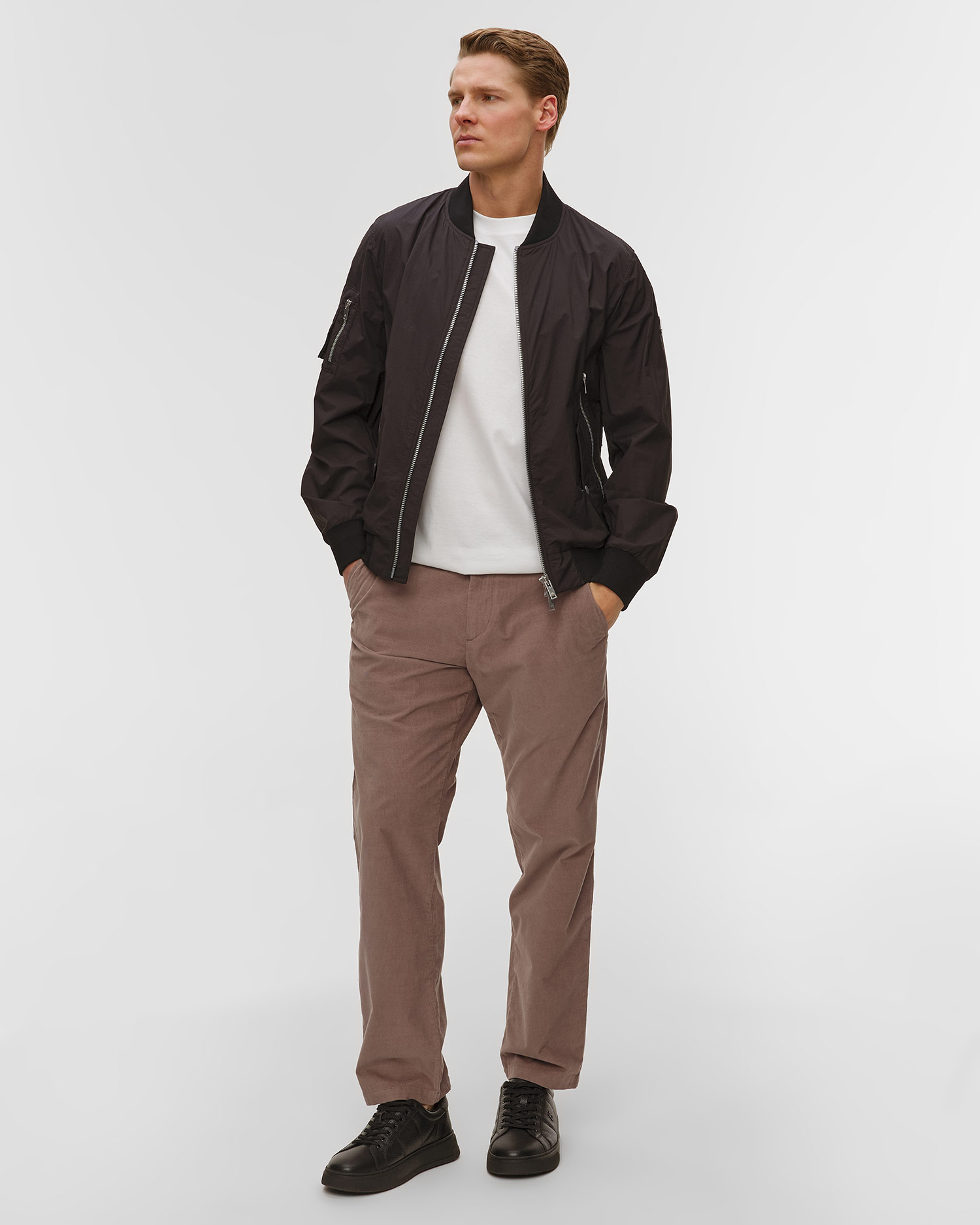 Men's black Moose Knuckles Courville Bomber Crinkle