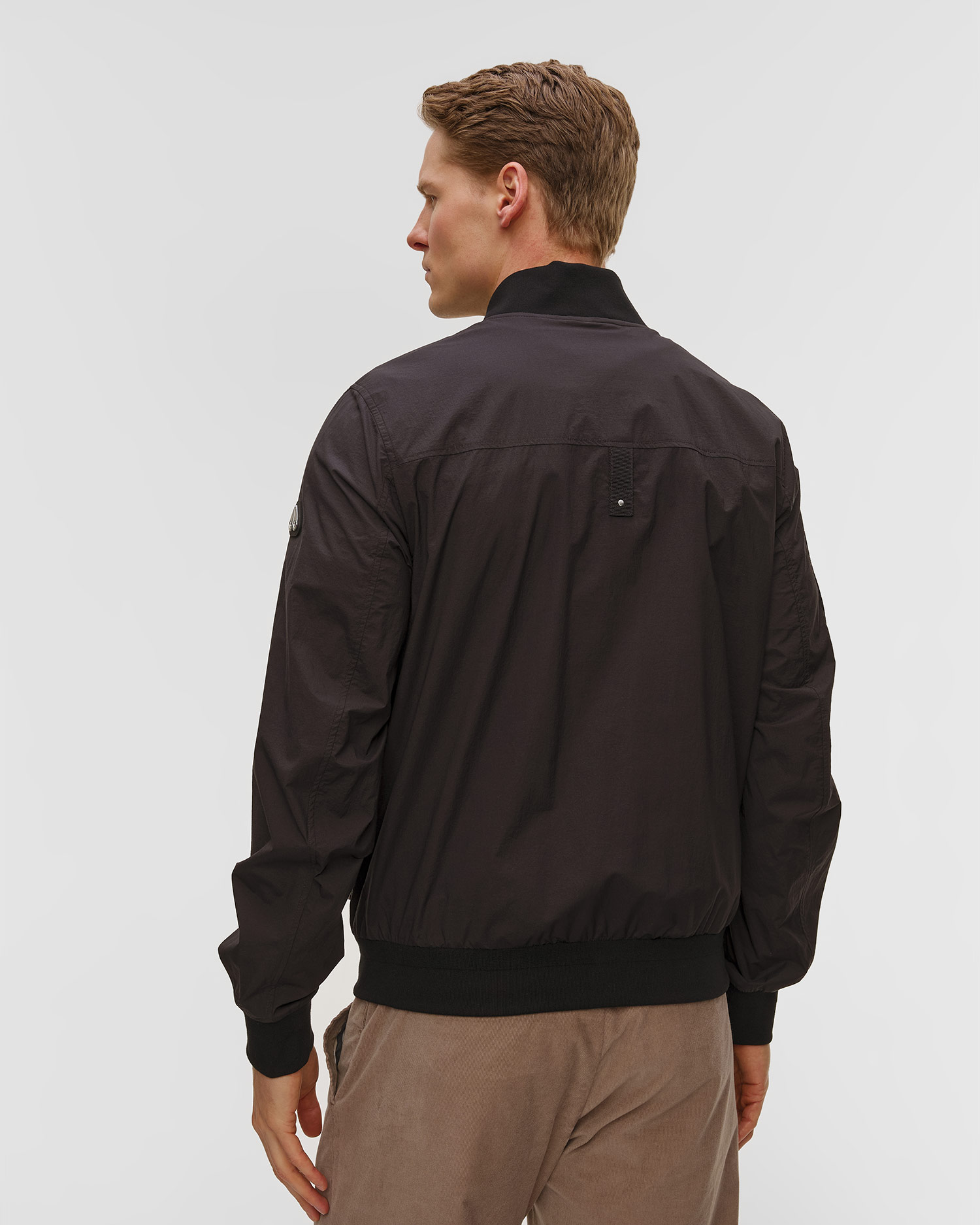 Men's black Moose Knuckles Courville Bomber Crinkle