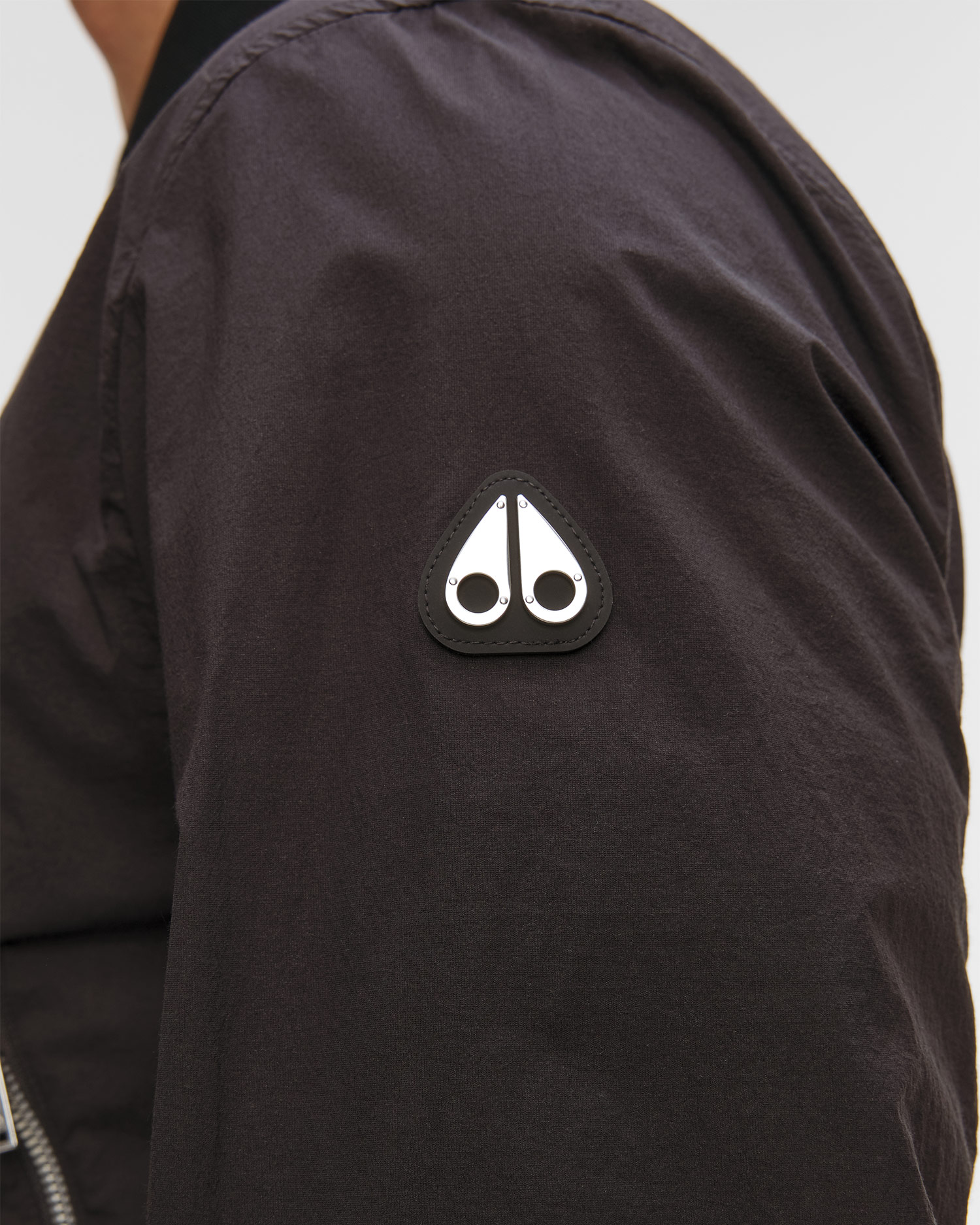 Men's black Moose Knuckles Courville Bomber Crinkle