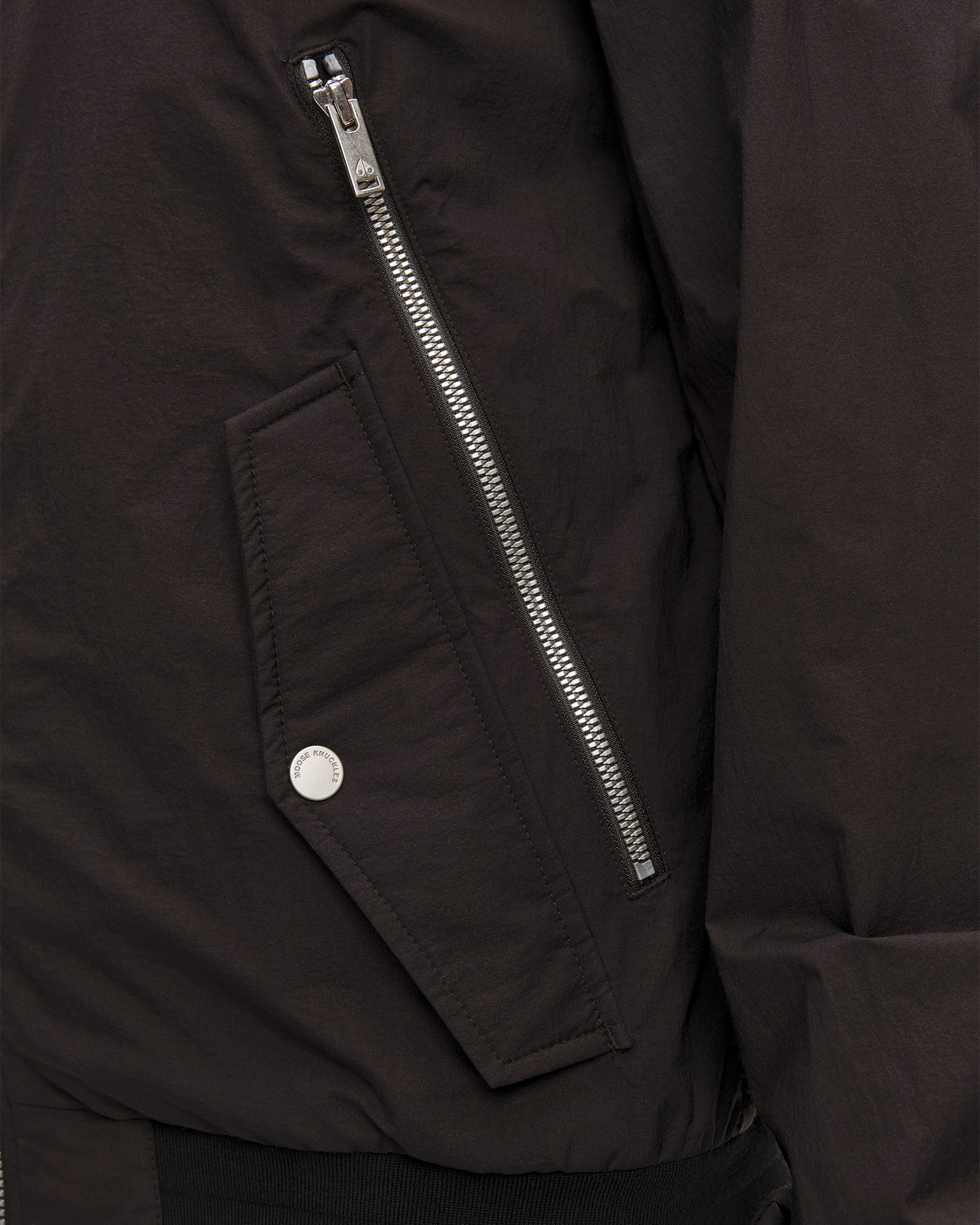 Men's black Moose Knuckles Courville Bomber Crinkle