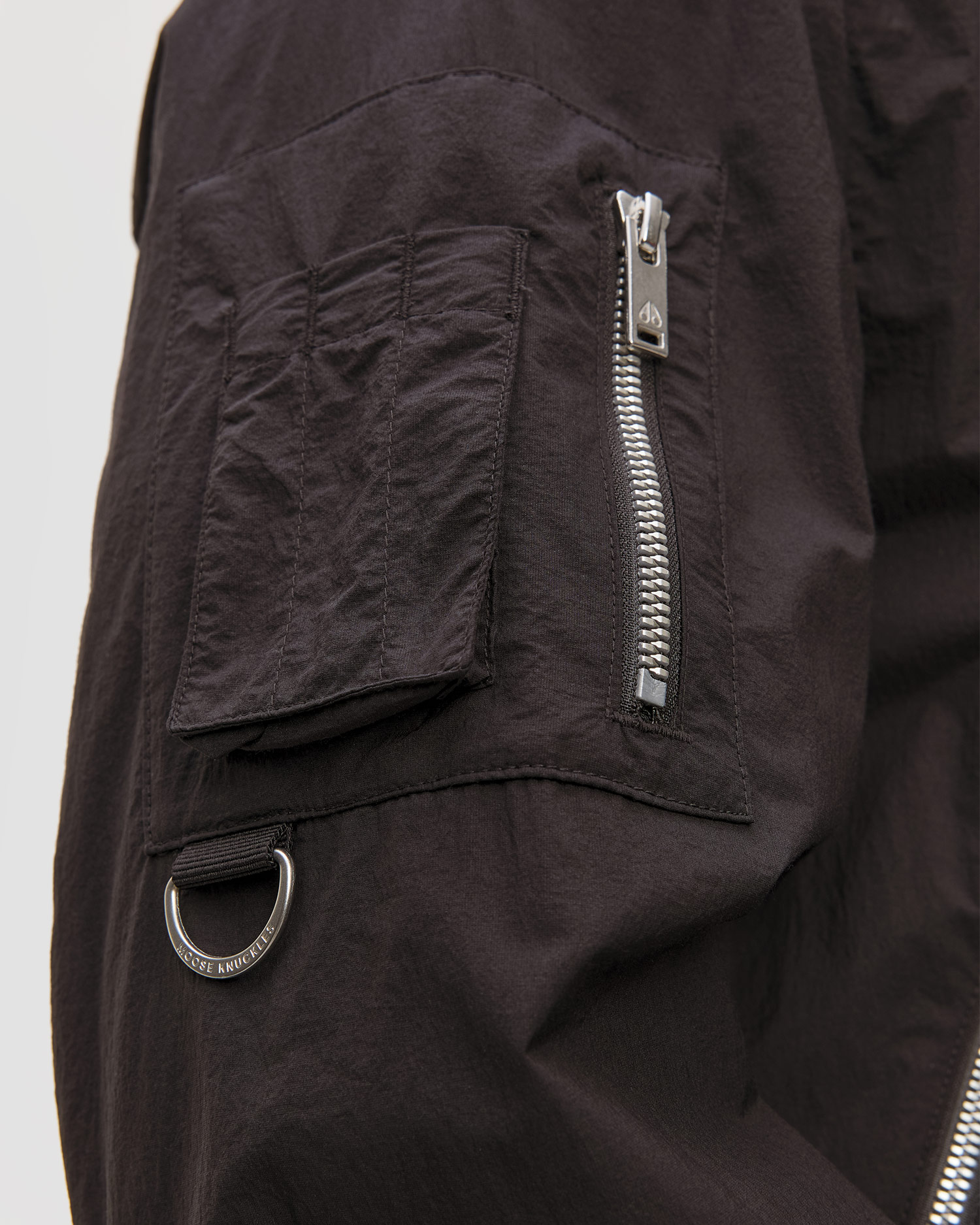 Men's black Moose Knuckles Courville Bomber Crinkle