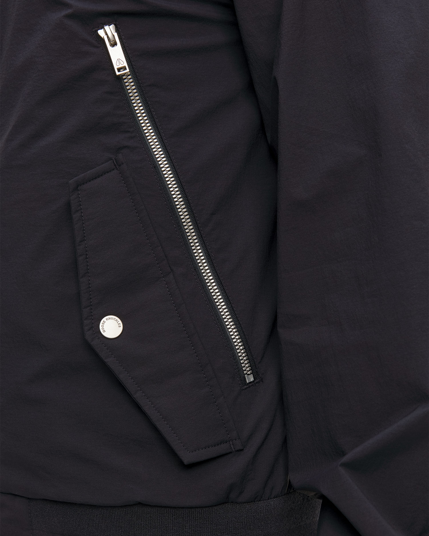 Men's navy blue Moose Knuckles Courville Bomber Crinkle