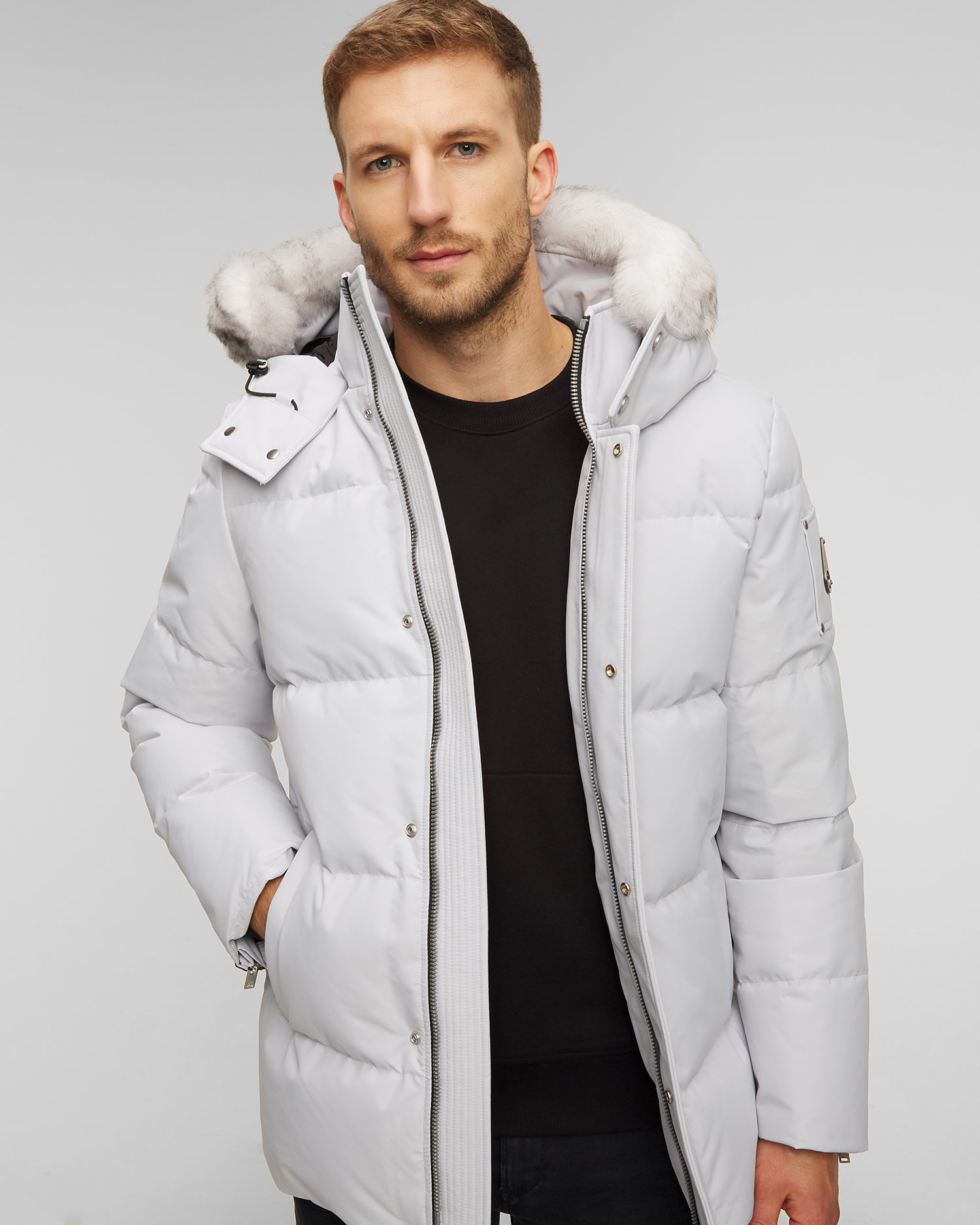 Moose Knuckles Cloud 3q Neoshear Graue Daunenjacke für Herren 