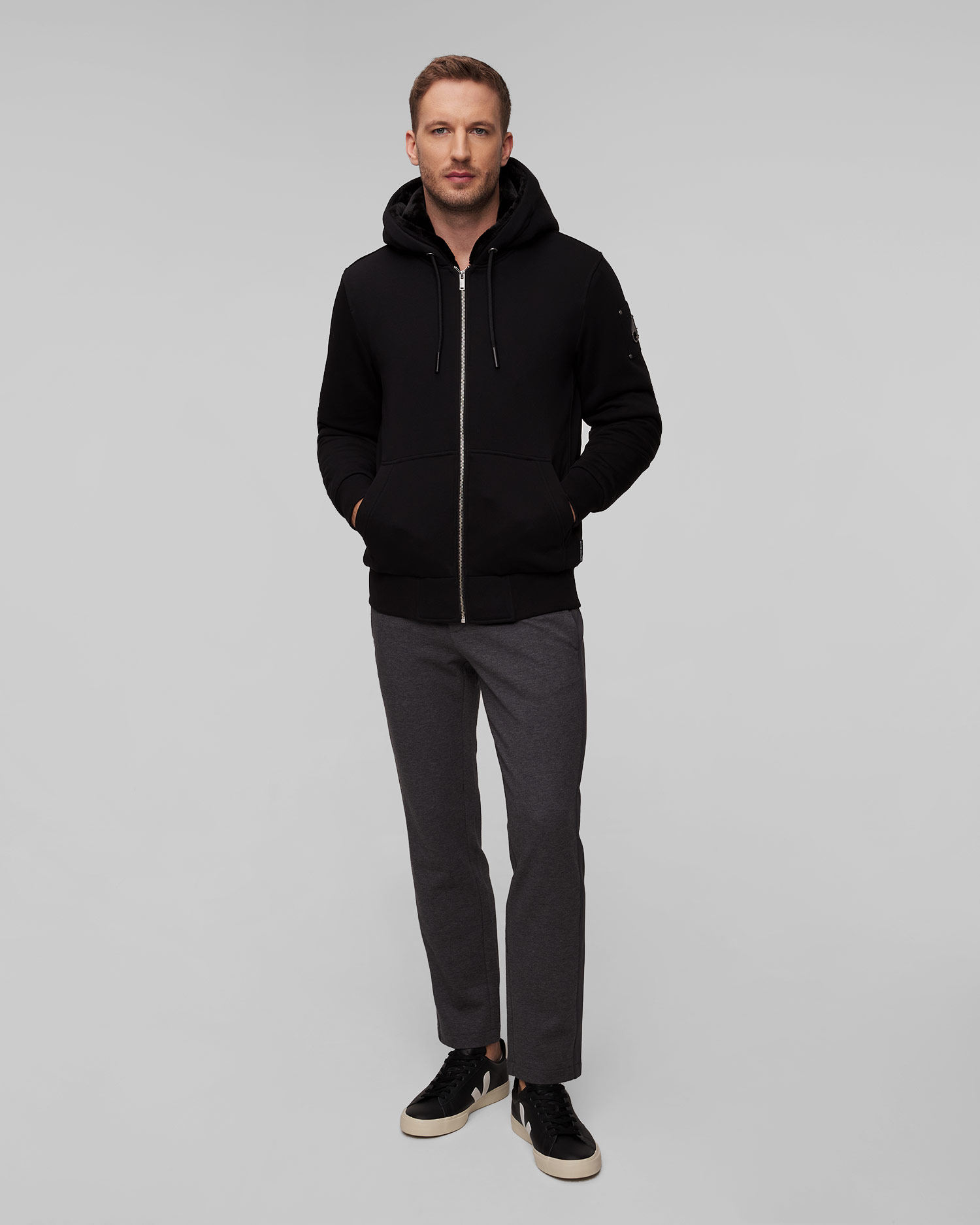 Moose Knuckles Classic Bunny Kapuzenpullover für Herren in Schwarz