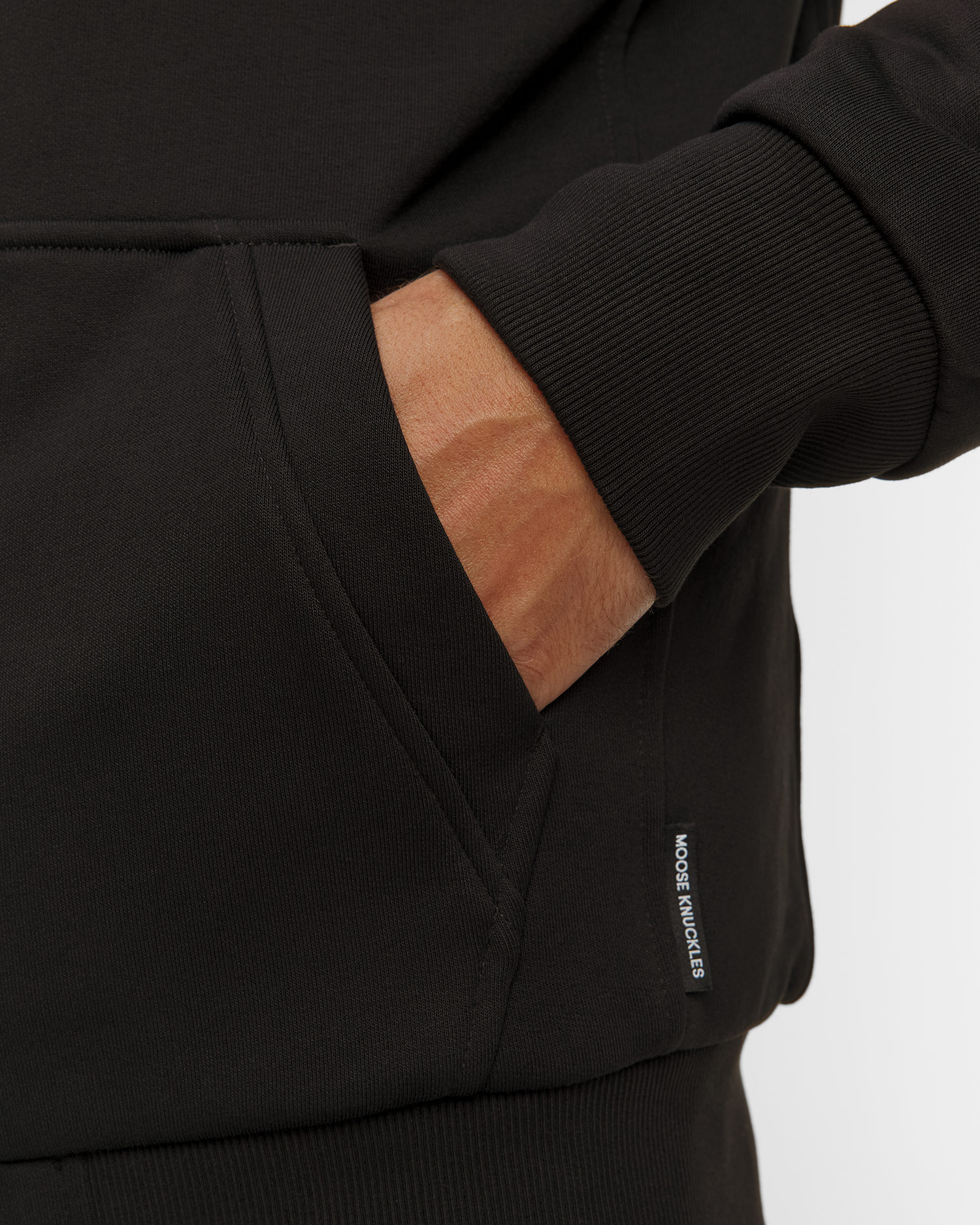 Sweat-shirt à capuche noir pour hommes Moose Knuckles Classic Bunny