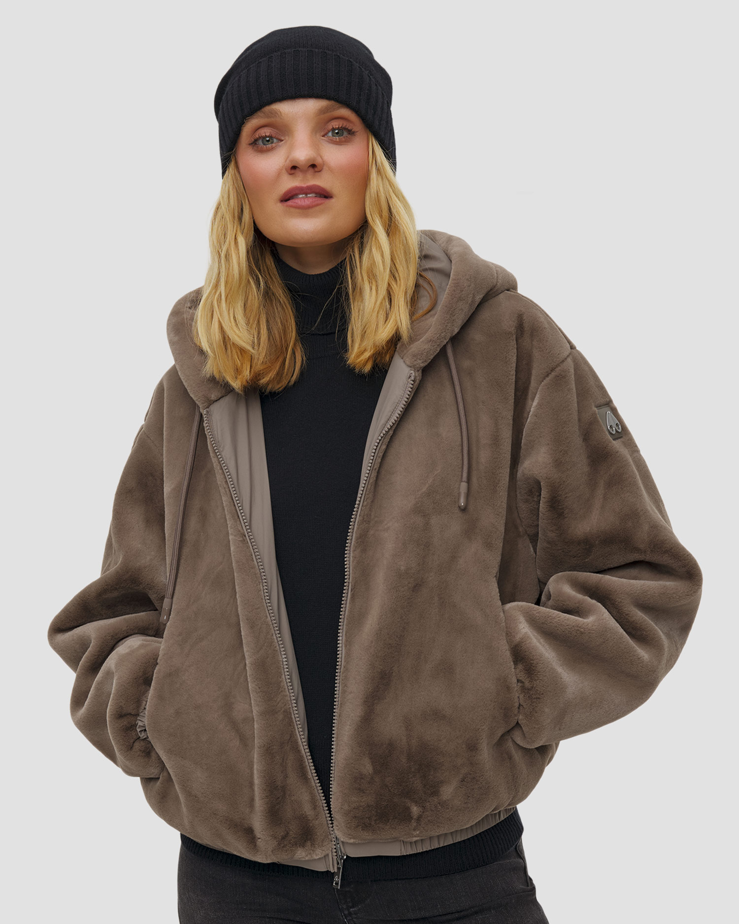 Šedá dámská oboustranná bunda Moose Knuckles Eaton Bunny