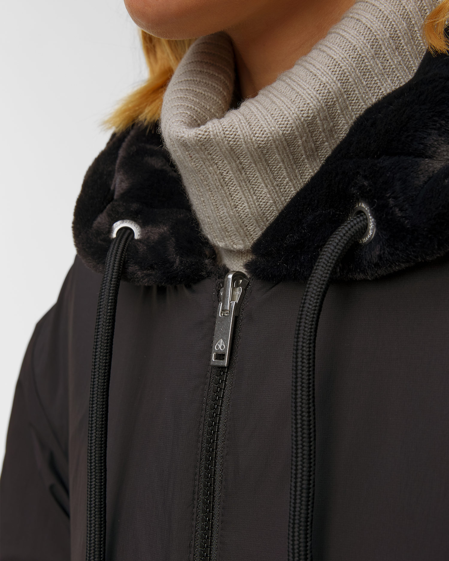 Women's black reversible jacket Moose Knuckles Eaton bunny 2