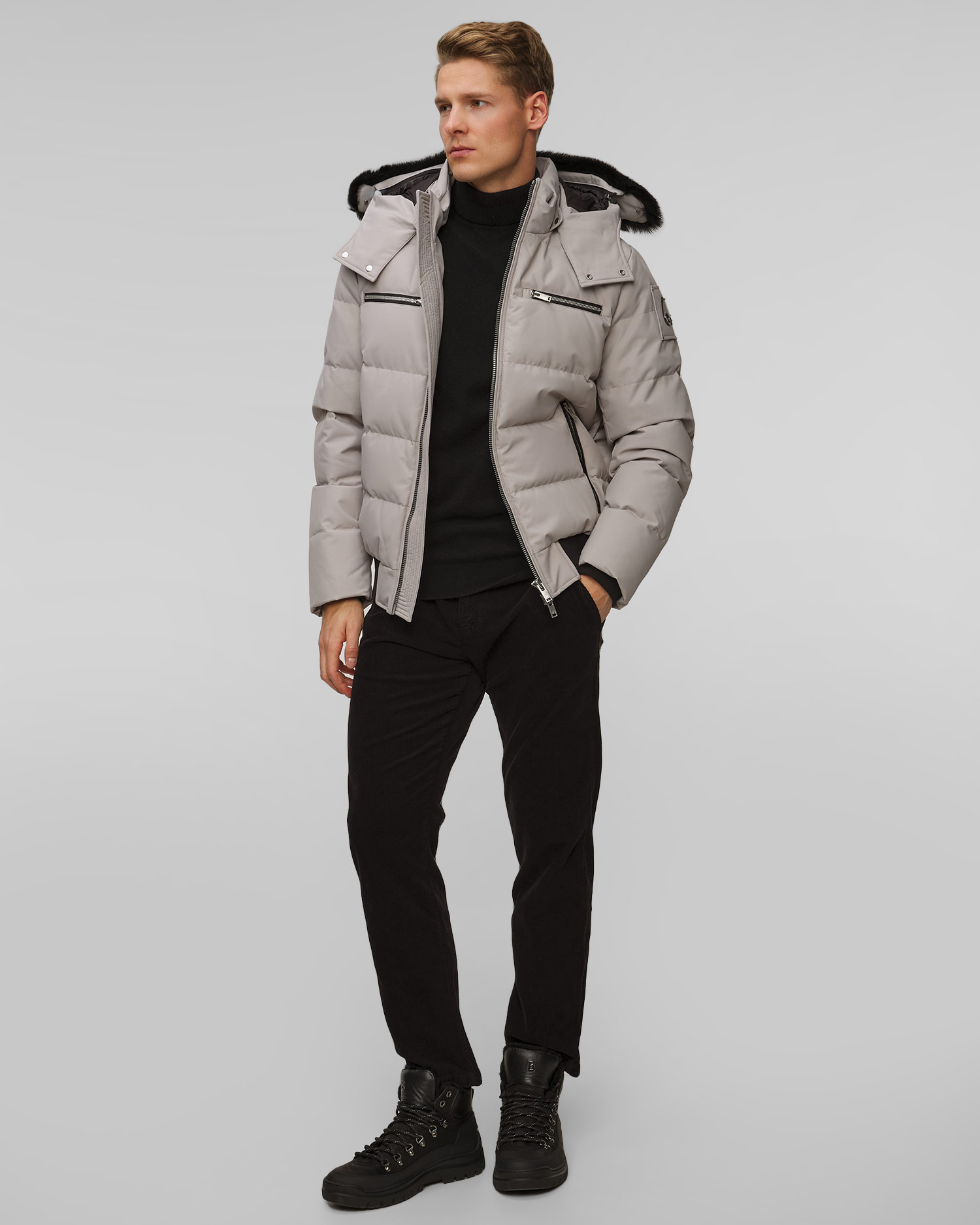 Moose Knuckles Cloud Bomber Neoshear Daunenjacke für Herren in Grau