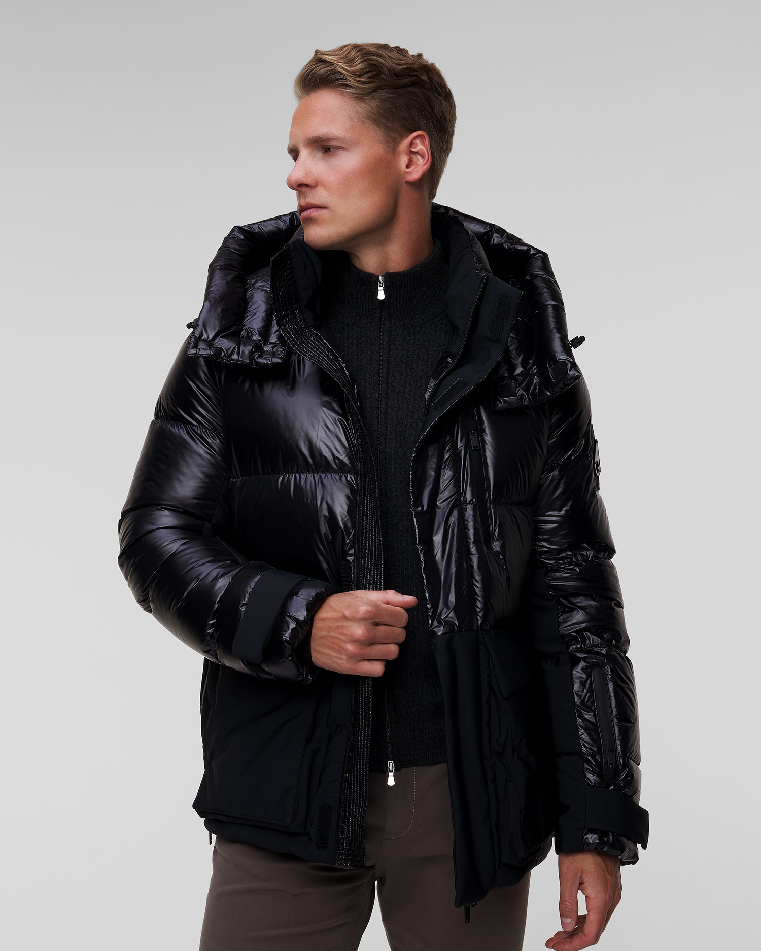 Czarna kurtka puchowa męska Moose Knuckles Adams Peak Jacket