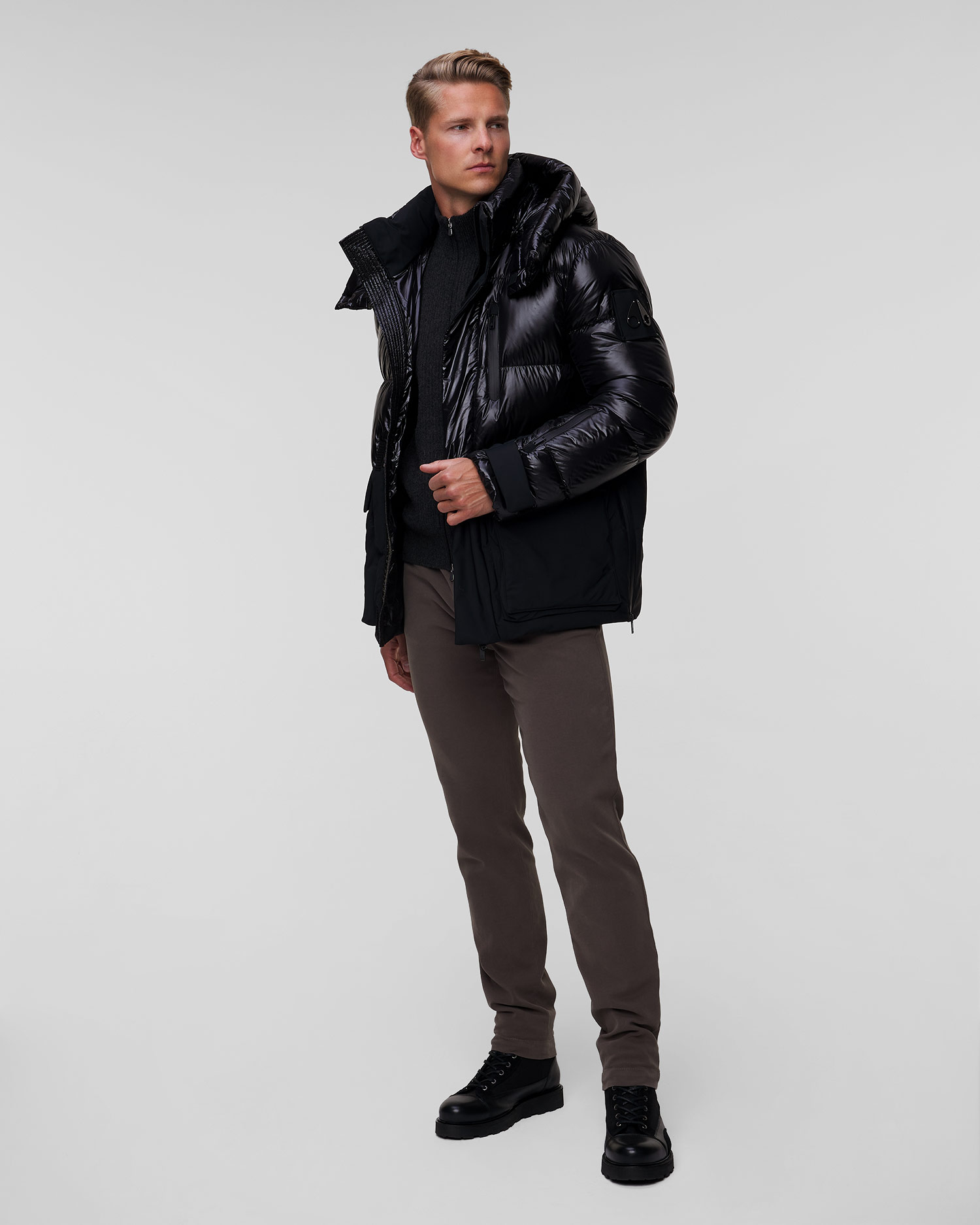Czarna kurtka puchowa męska Moose Knuckles Adams Peak Jacket