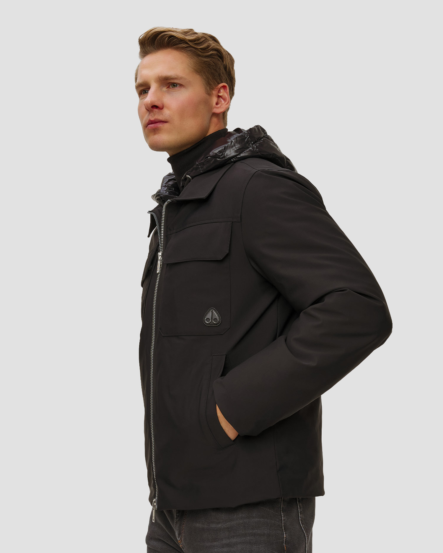Piumino nero da uomo Moose Knuckles Revelstoke Jacket